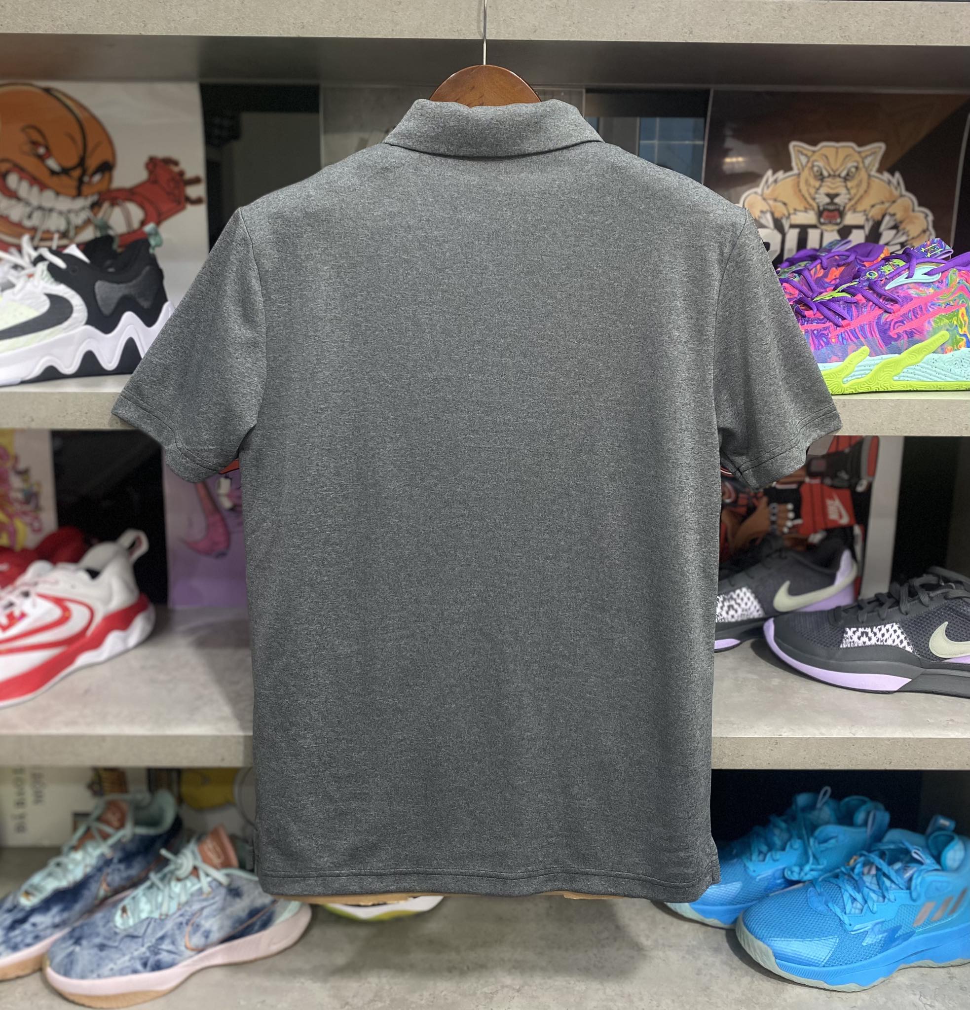 Áo Polo Chính Hãng - Áo Nike Basic Three People Grey Nhạt  - NI013