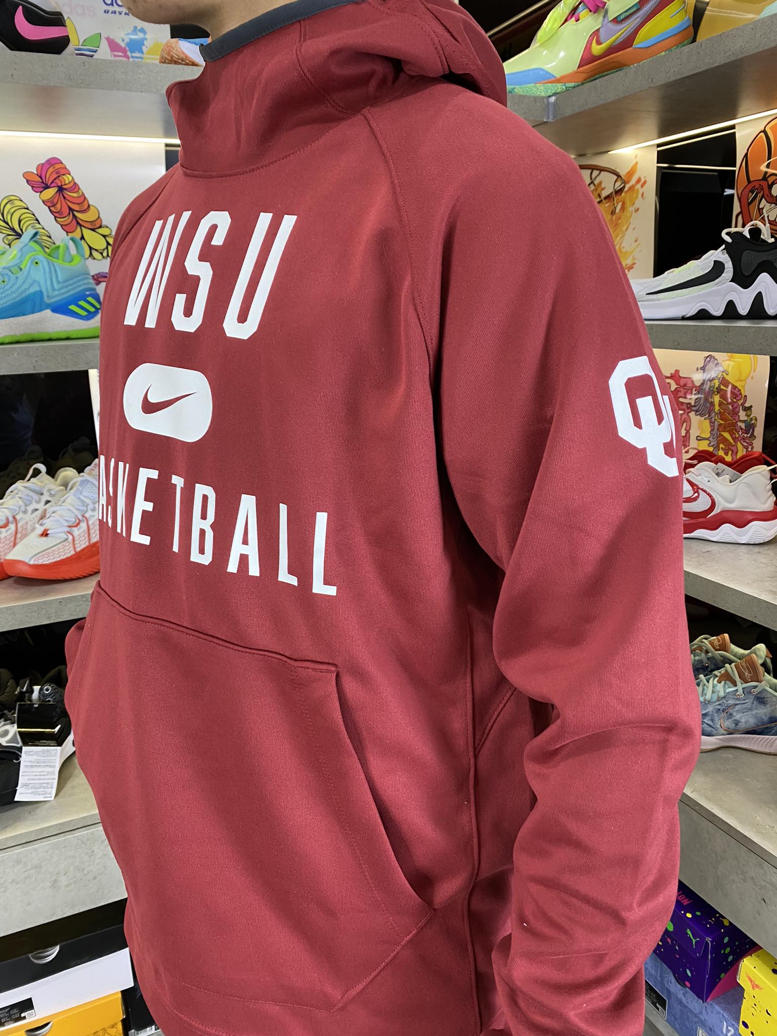 Áo Hoodie Chính Hãng - Nike Men's WSU Basketball 'Red' - AHD-613