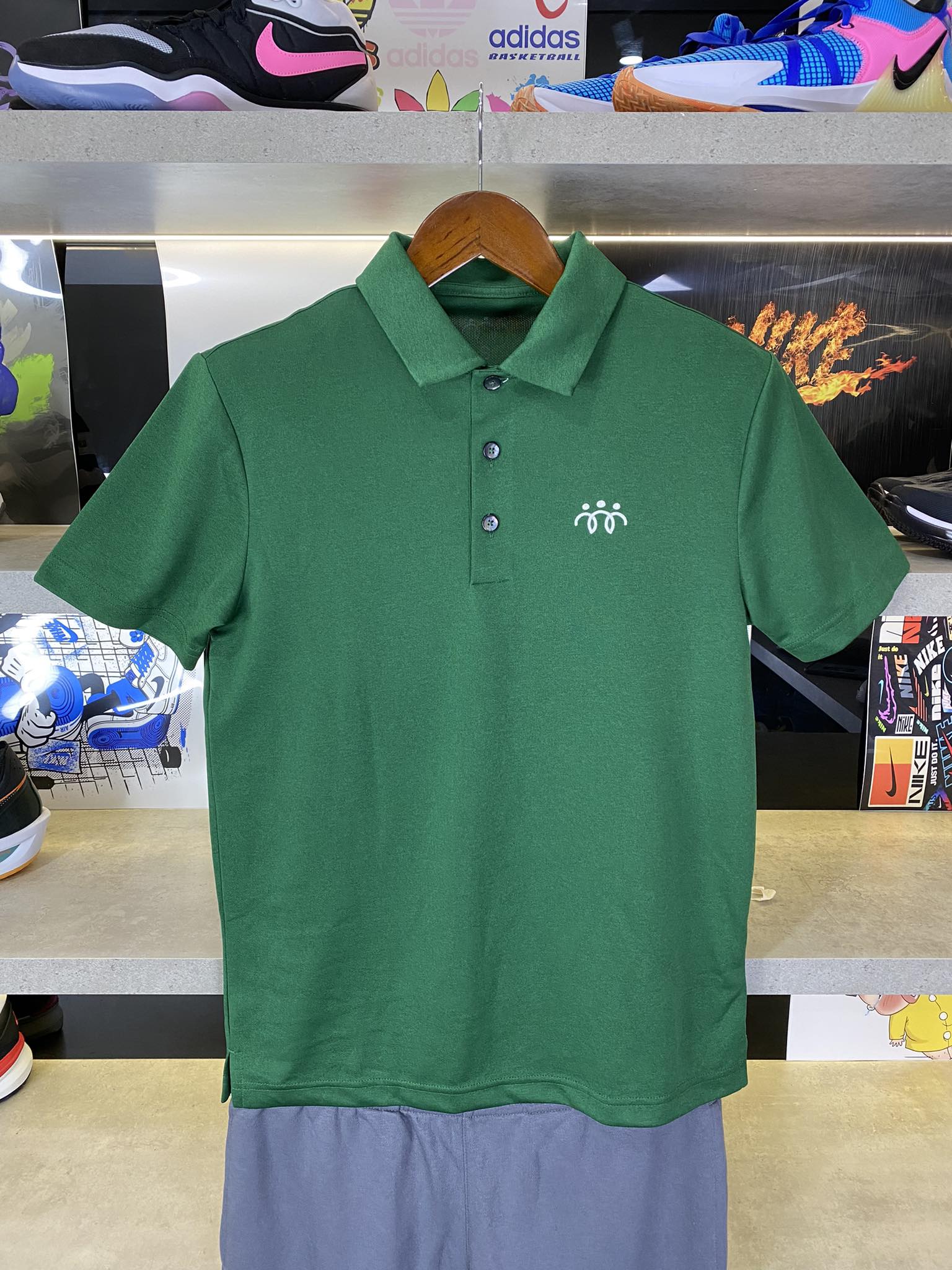 Áo Polo Chính Hãng - Nike Basic Three People Xanh Lá - NI019