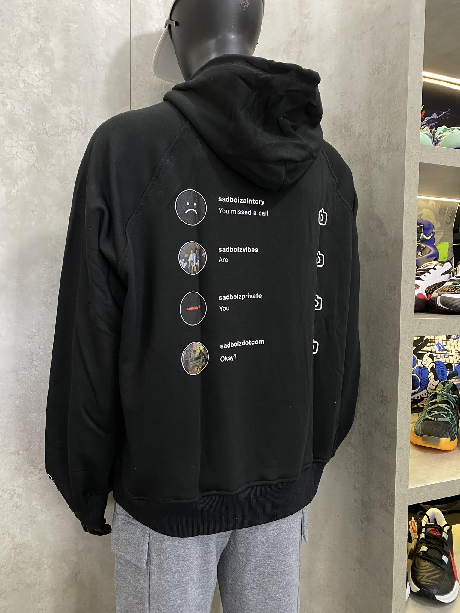 Áo Hoodie Chính Hãng -  Áo Hoodie Sadboizaintcry Sadtagram 'Black' - AHSS-001