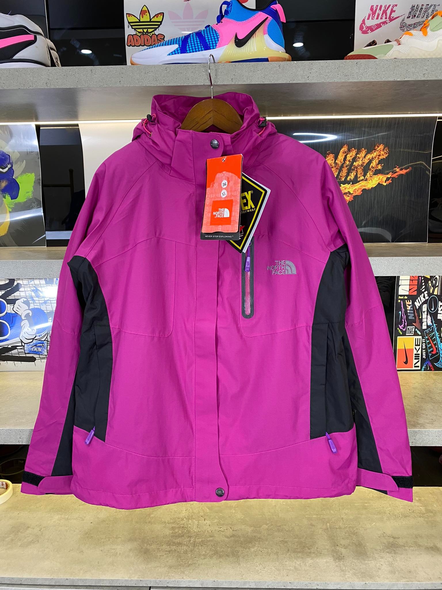 Áo Khoác Chính Hãng - The North Face Gore - Tex Tím Logo Xám - AKTNF-03
