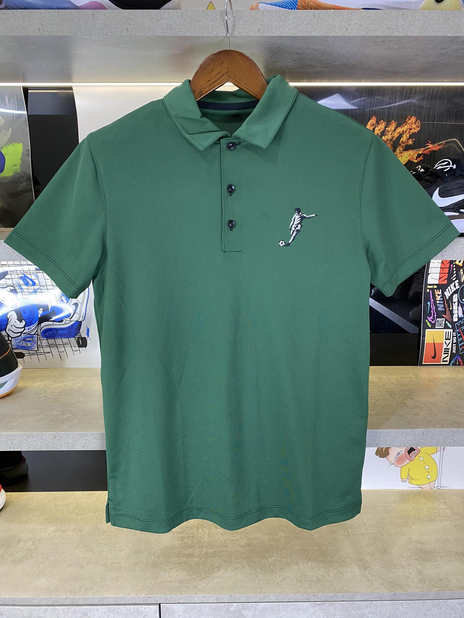Áo Polo Chính Hãng - Nike Club Logo Football Xanh Lá Đậm - PNF-012