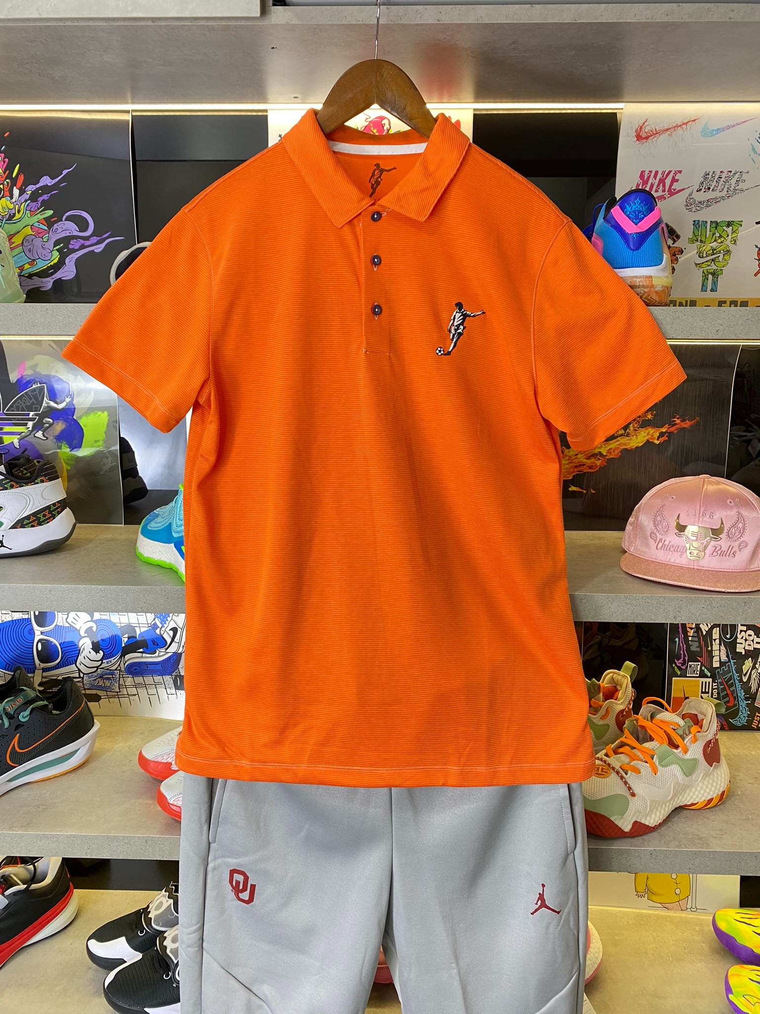 Áo Polo Chính Hãng - Nike Club Logo Football Màu Cam - CLF-020
