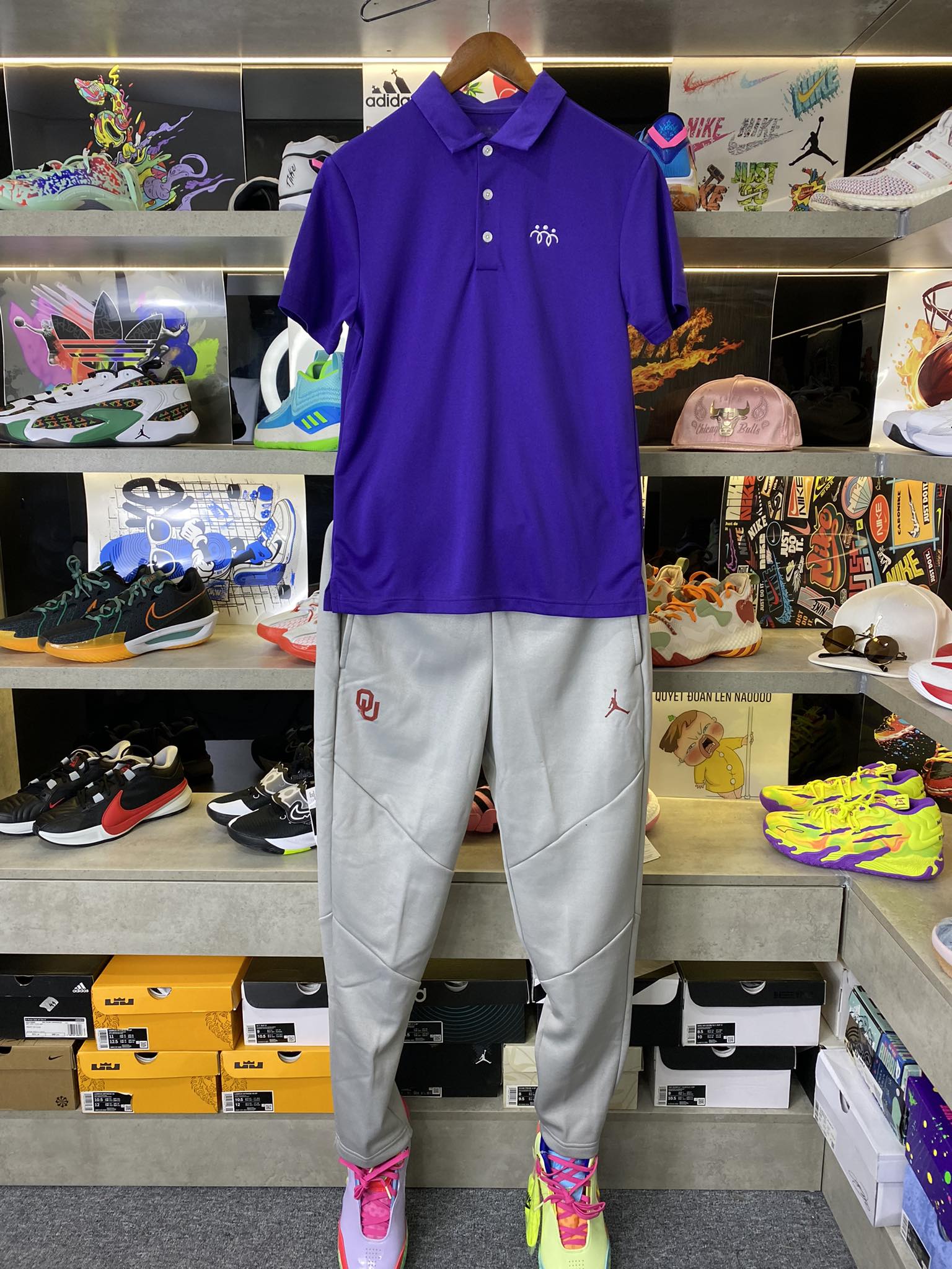 Áo Polo Chính Hãng - Nike Club Three People Màu Tím - PNF-025