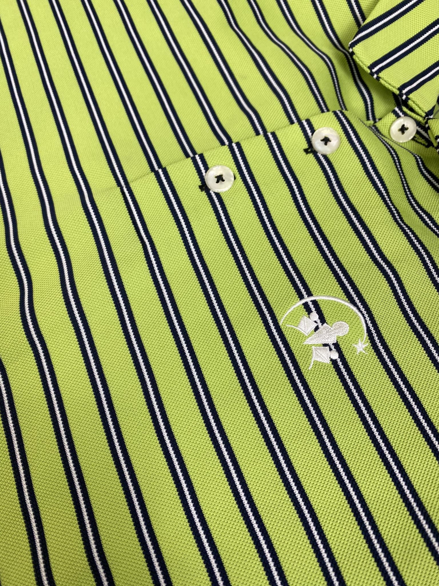 Áo Polo Chính Hãng - Nike Club Moon Star Kẻ Xanh Cốm  - CMS-03