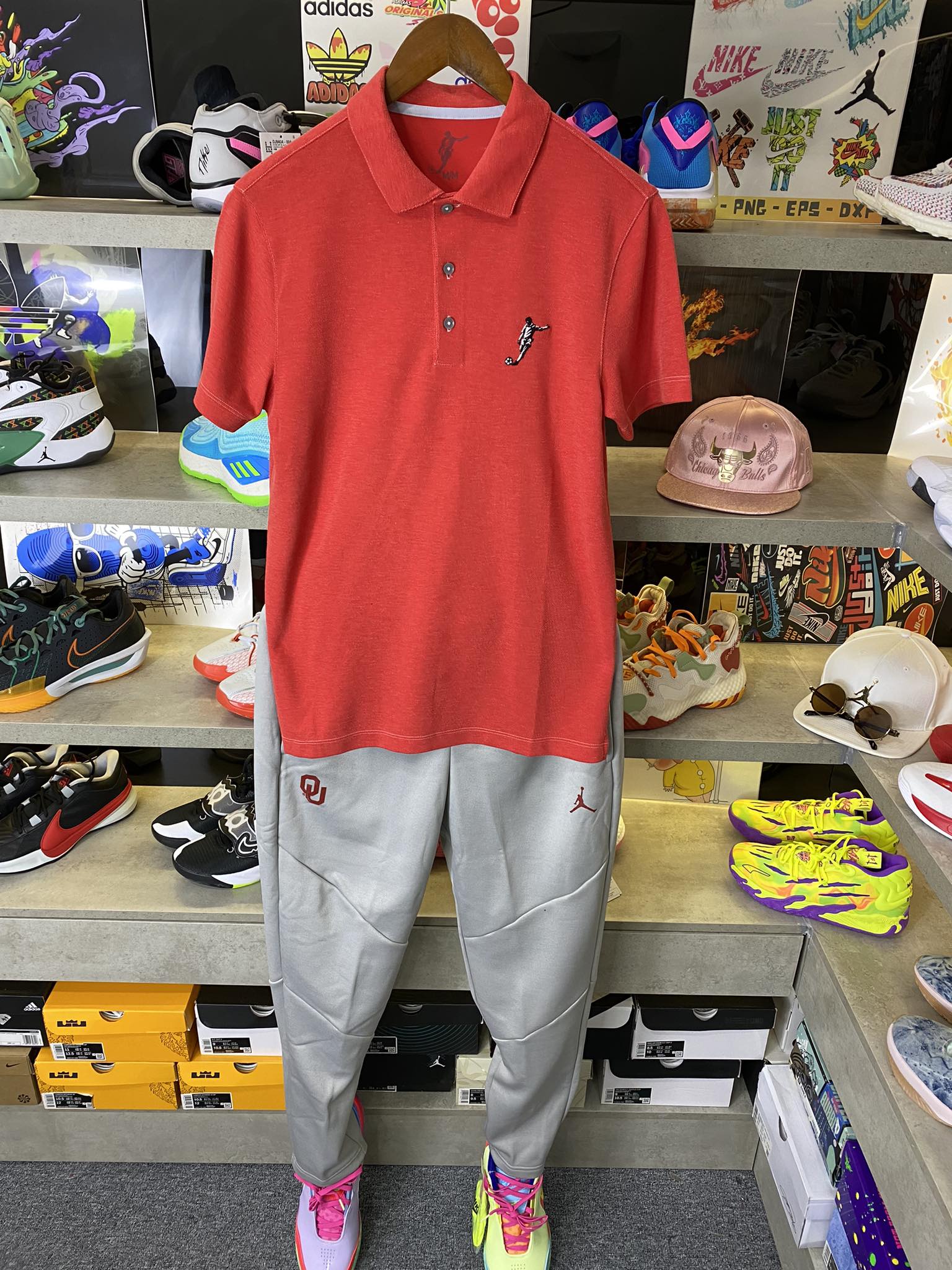 Áo Polo Chính Hãng - Nike Club Logo Football Đỏ Sáng - PNF-010