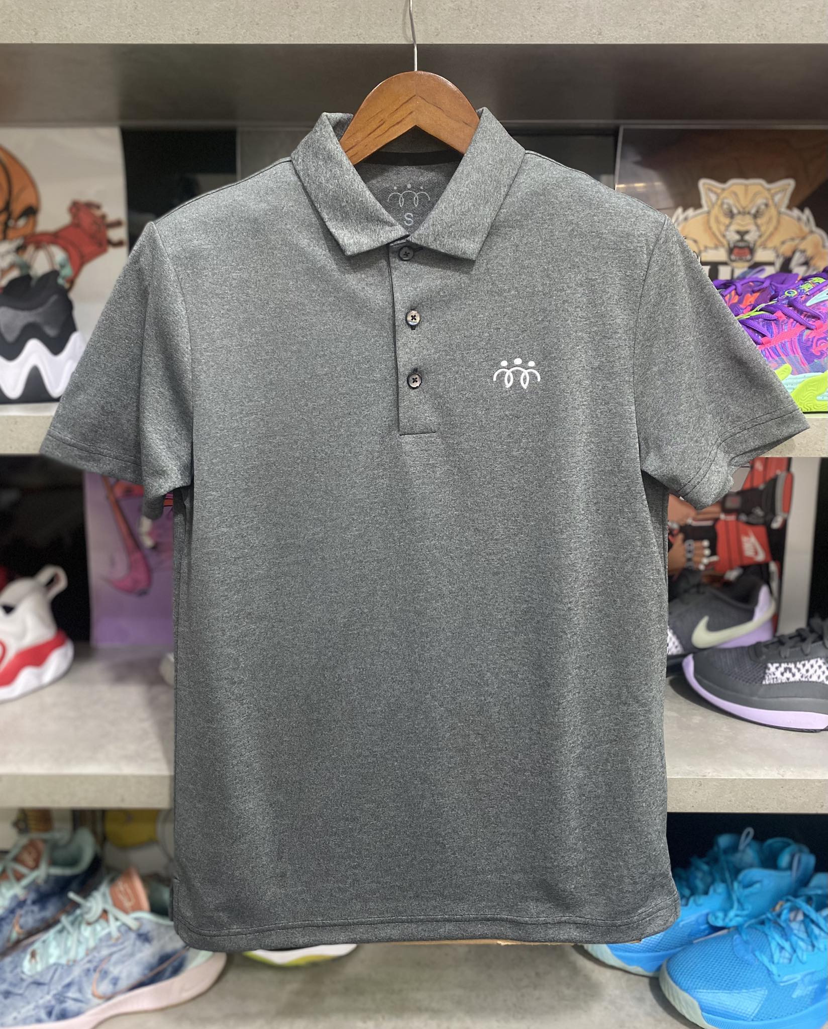 Áo Polo Chính Hãng - Áo Nike Basic Three People Grey Nhạt  - NI013