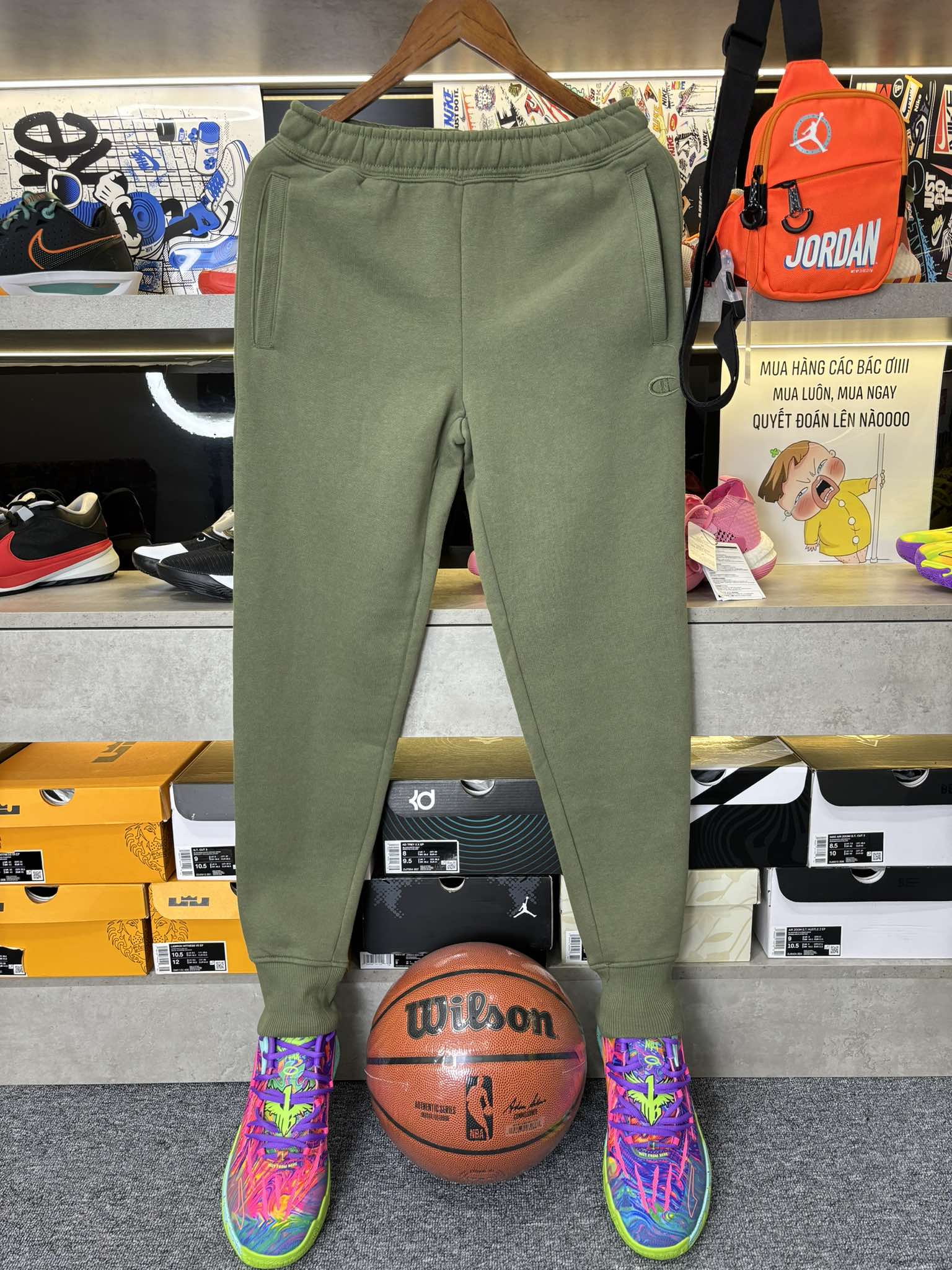 Quần Dài Chính Hãng - Quần Nỉ Bông Champion 'Green' - QC555