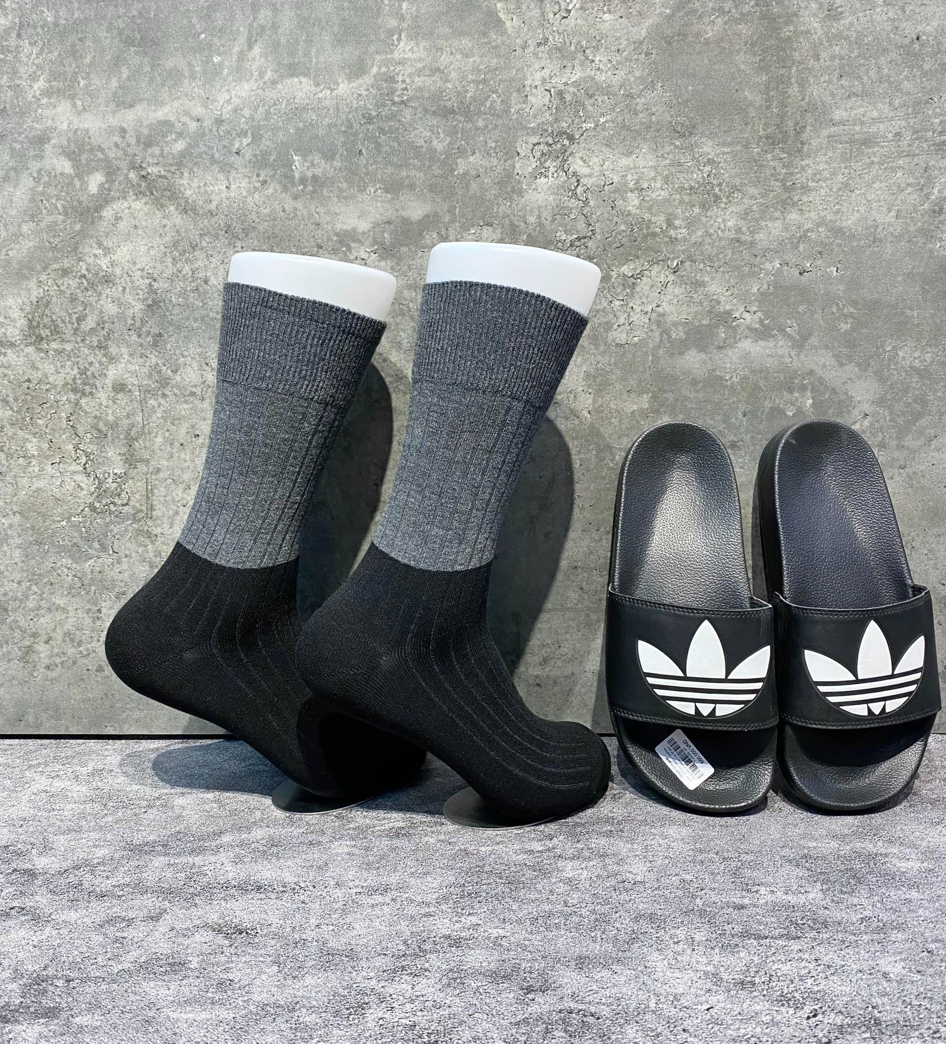 Phụ Kiện Chính Hãng - Tất Uniqlo Heattech Color Block Socks 'Xám Đen' (5 đôi/pack ) - TUQ-006