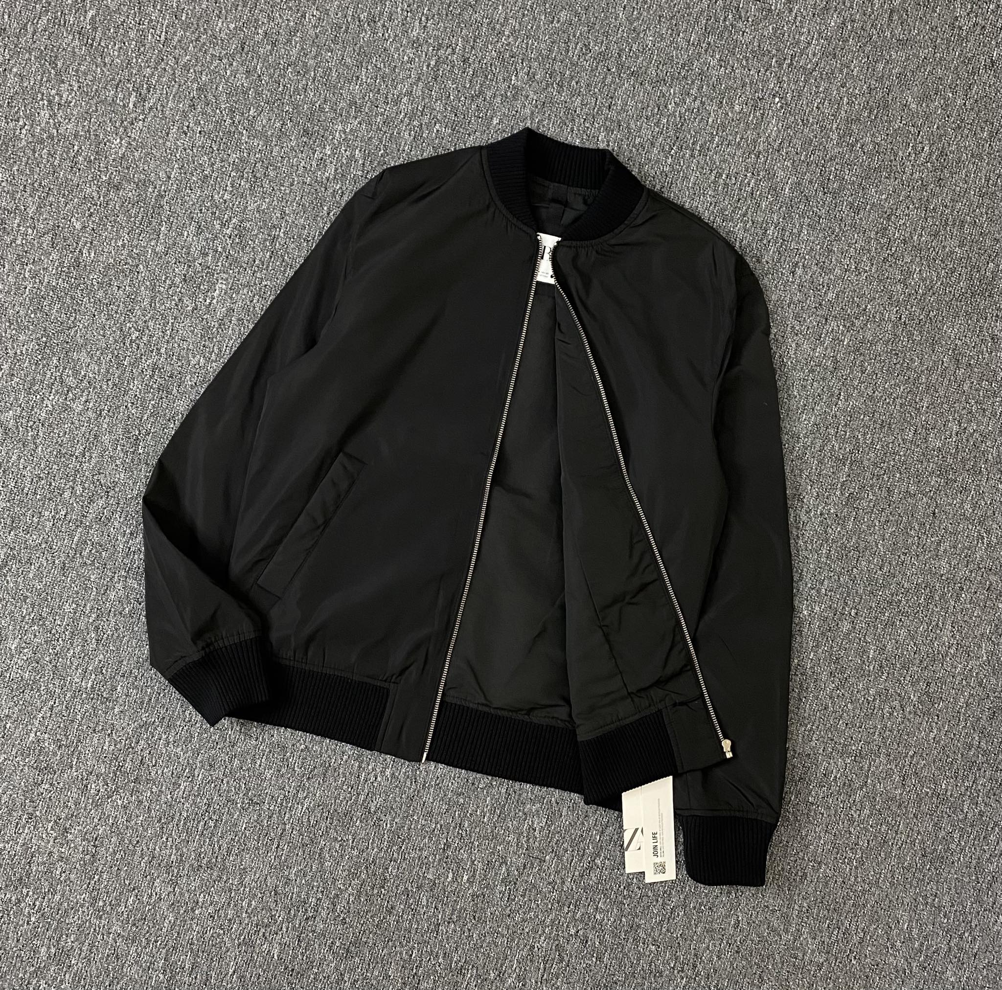 Áo Khoác Chính Hãng - Bomber Zara Gió Cổ Len Màu Đen - 3041-51