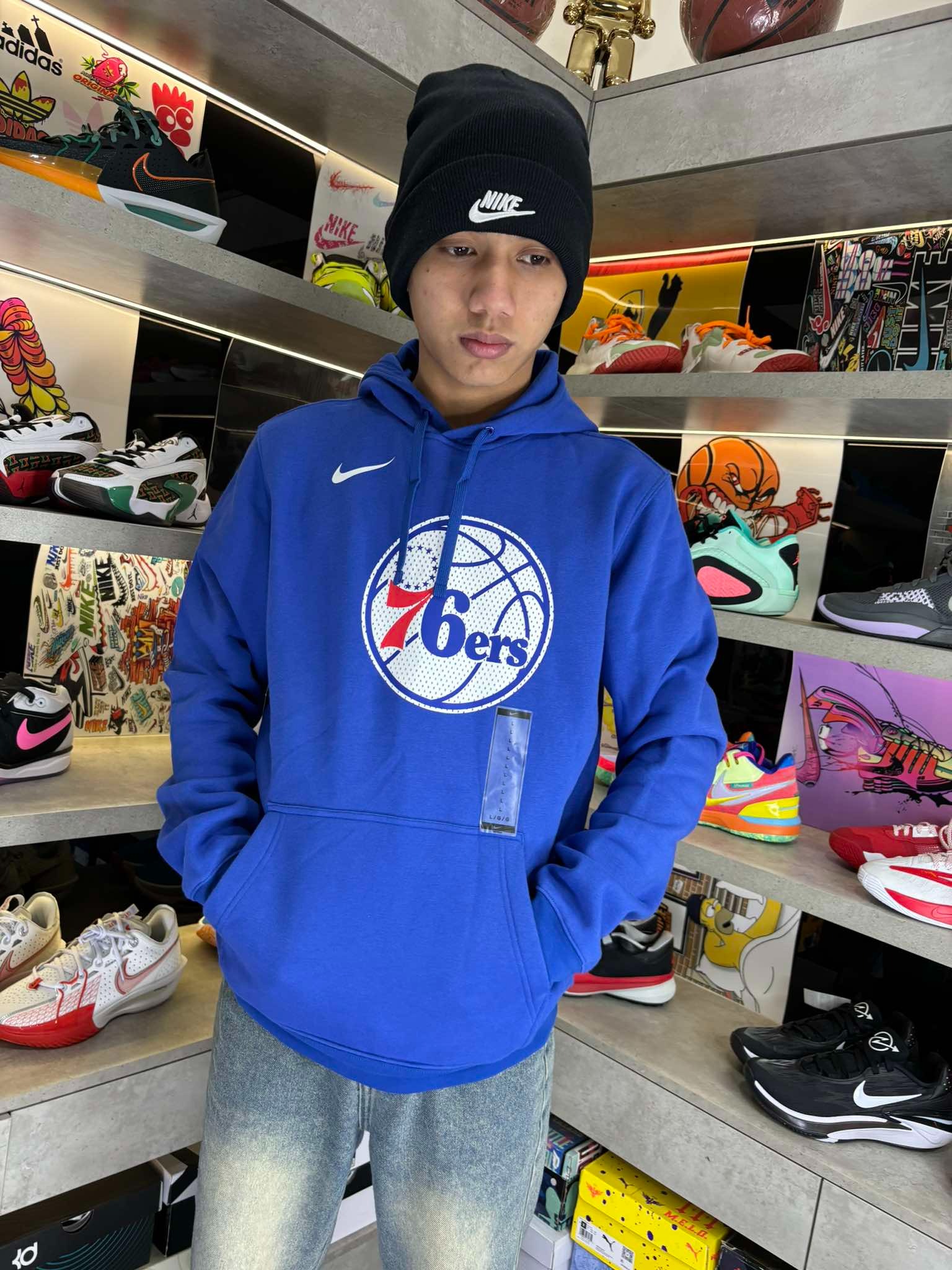 Áo Hoodie Chính Hãng - Nike Philadelphia 76ers Hoody Rush 'Blue' - AV0359-495