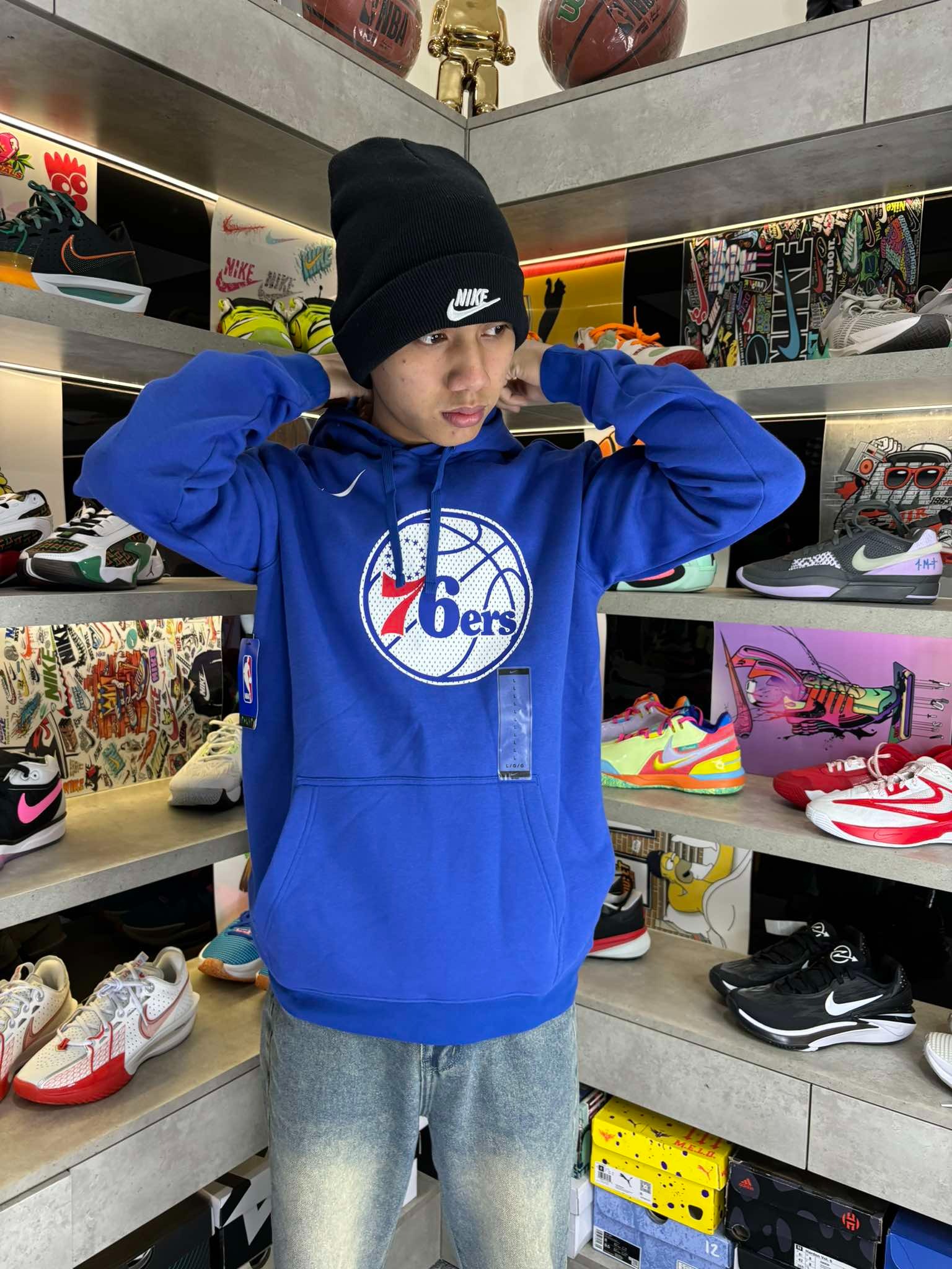 Áo Hoodie Chính Hãng - Nike Philadelphia 76ers Hoody Rush 'Blue' - AV0359-495