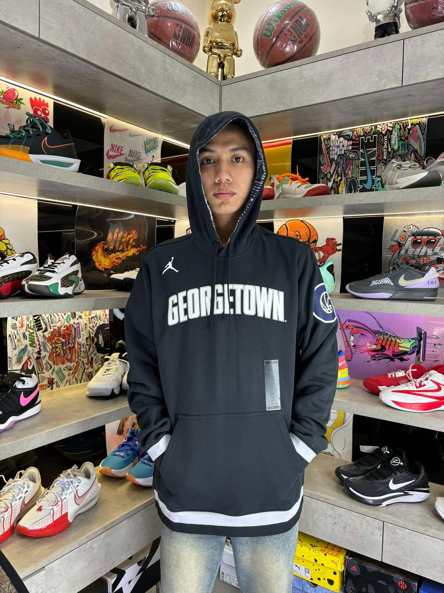 Áo Hoodie Chính Hãng - Jordan Georgetown Hoyas Retro Club Fleece Pullover Hoodie 'Blaclk' - CV7815-010