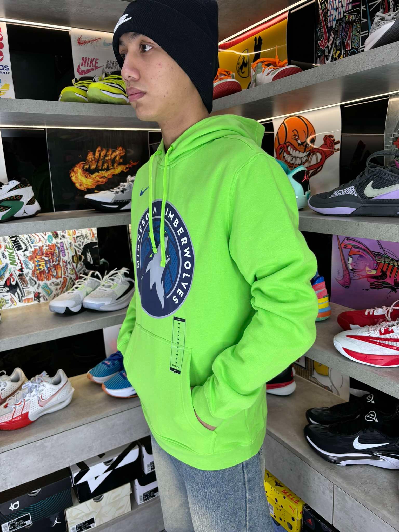 Áo Hoodie Chính Hãng - Nike Men's Fanatics Minnesota Timberwolves Primary 'Neon Green' - AV6547-308