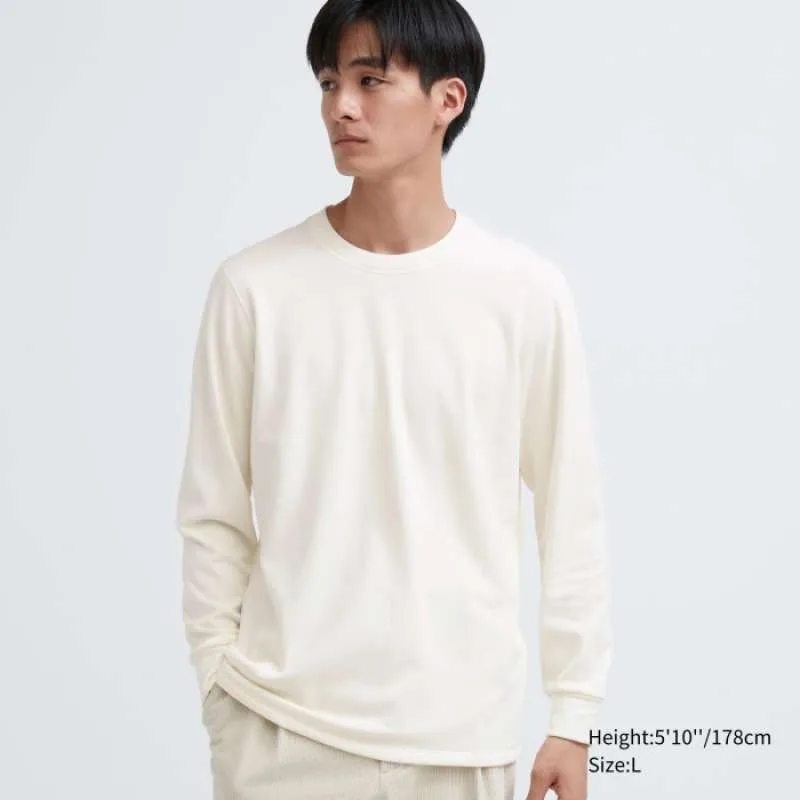 Áo Sweater Chính Hãng - Uniqlo Heattech Cotton Extra Warm Crew Neck Long Sleeve - E450529-000
