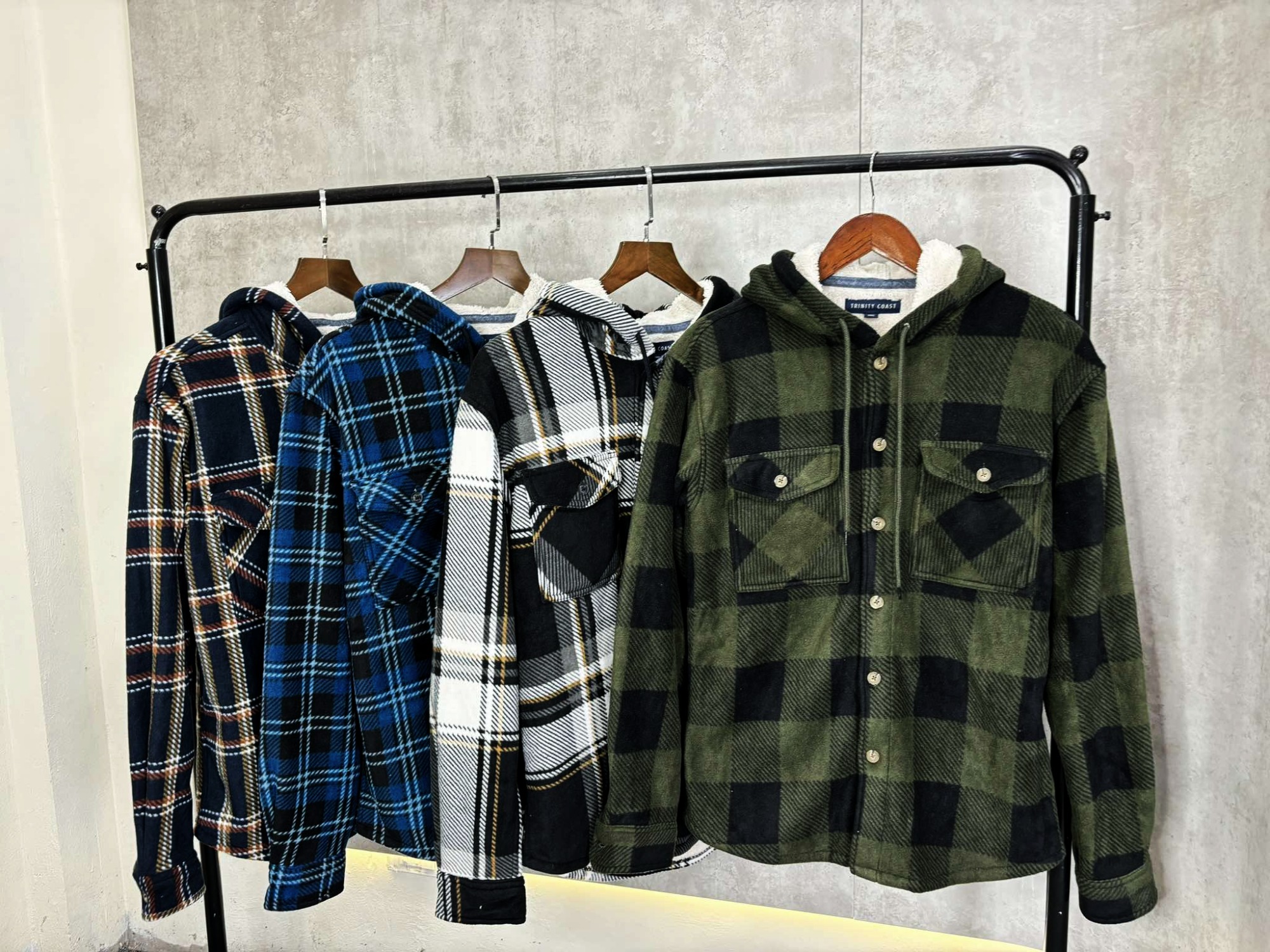 Áo Khoác Chính Hãng - Áo Khoác Đóng Cúc Nỉ Lông Cừu KOHL'S Trinity Coast Hooded 'Nâu/Navy' - DKOL243150-BRO