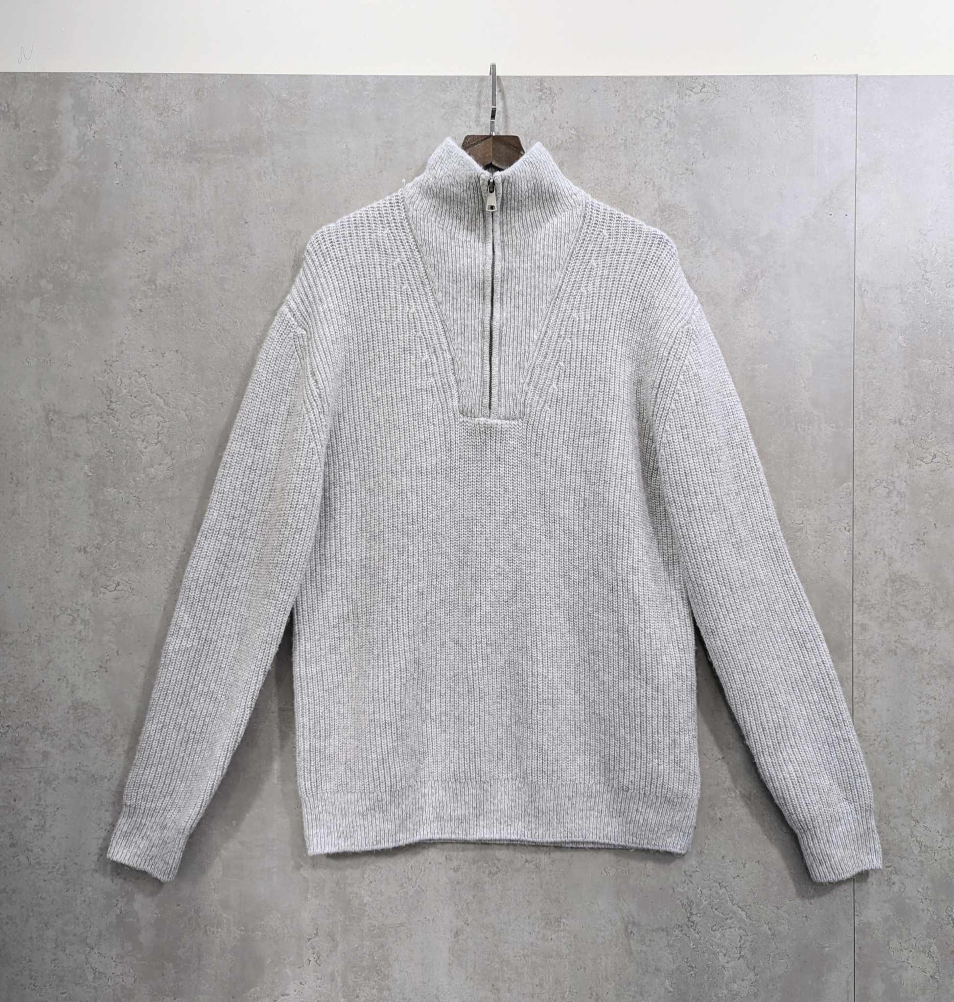 Áo Sweater Chính Hãng - Áo Len Zara Quater Zip Grey - SLG-031