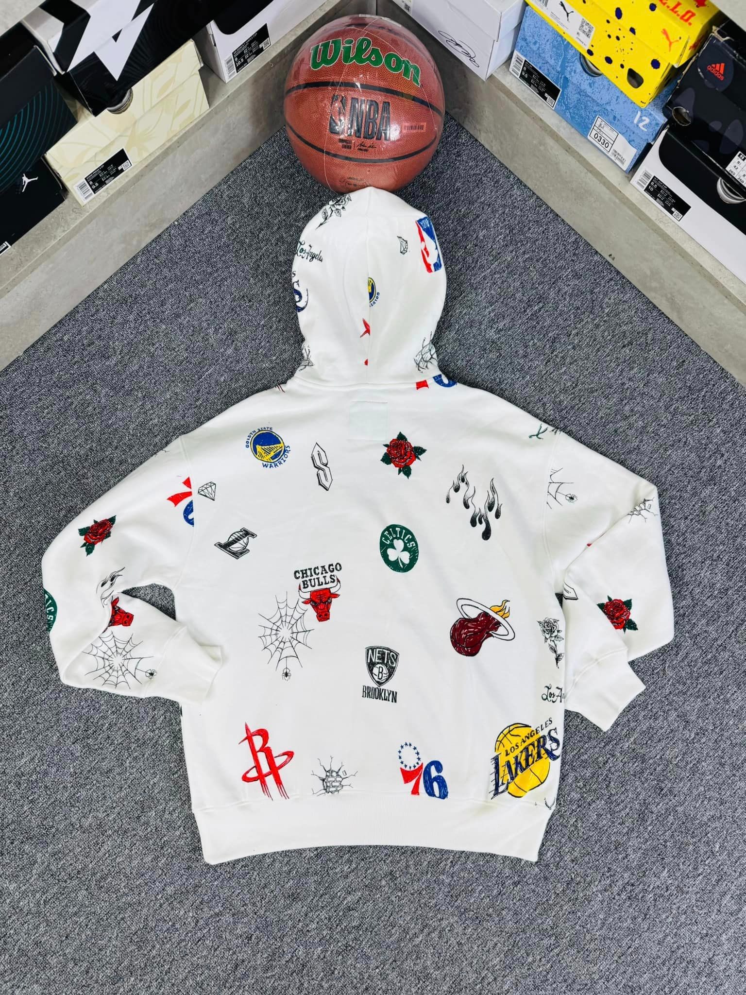 Áo Hoodie Chính Hãng - Hollister Team NBA Basketball  'White' - 355028-100