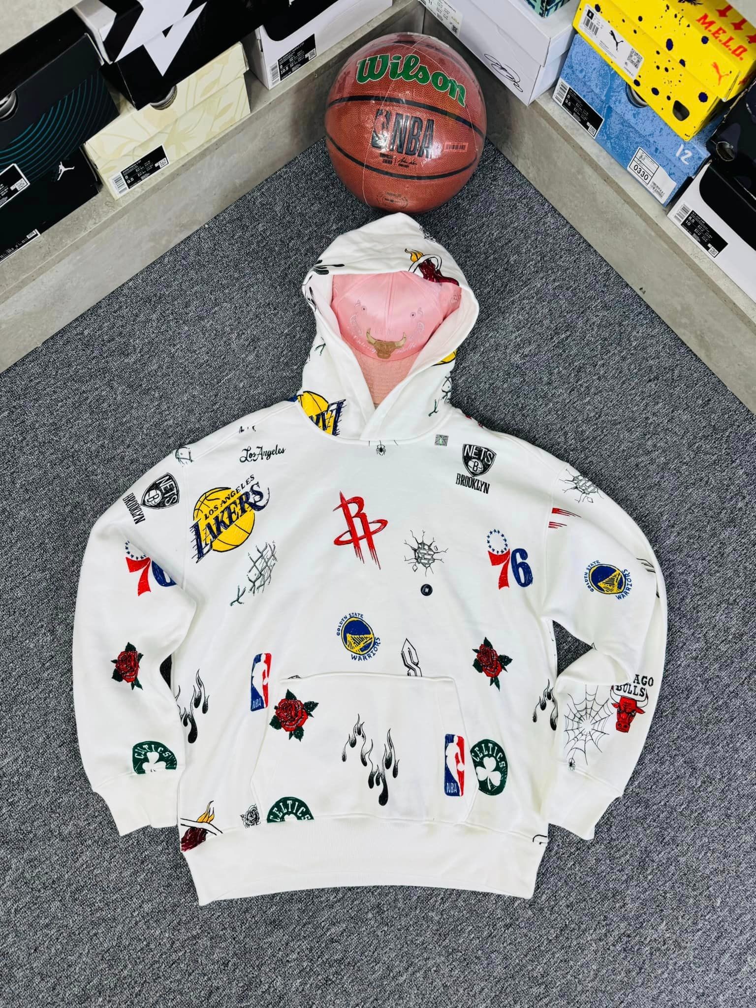 Áo Hoodie Chính Hãng - Hollister Team NBA Basketball  'White' - 355028-100