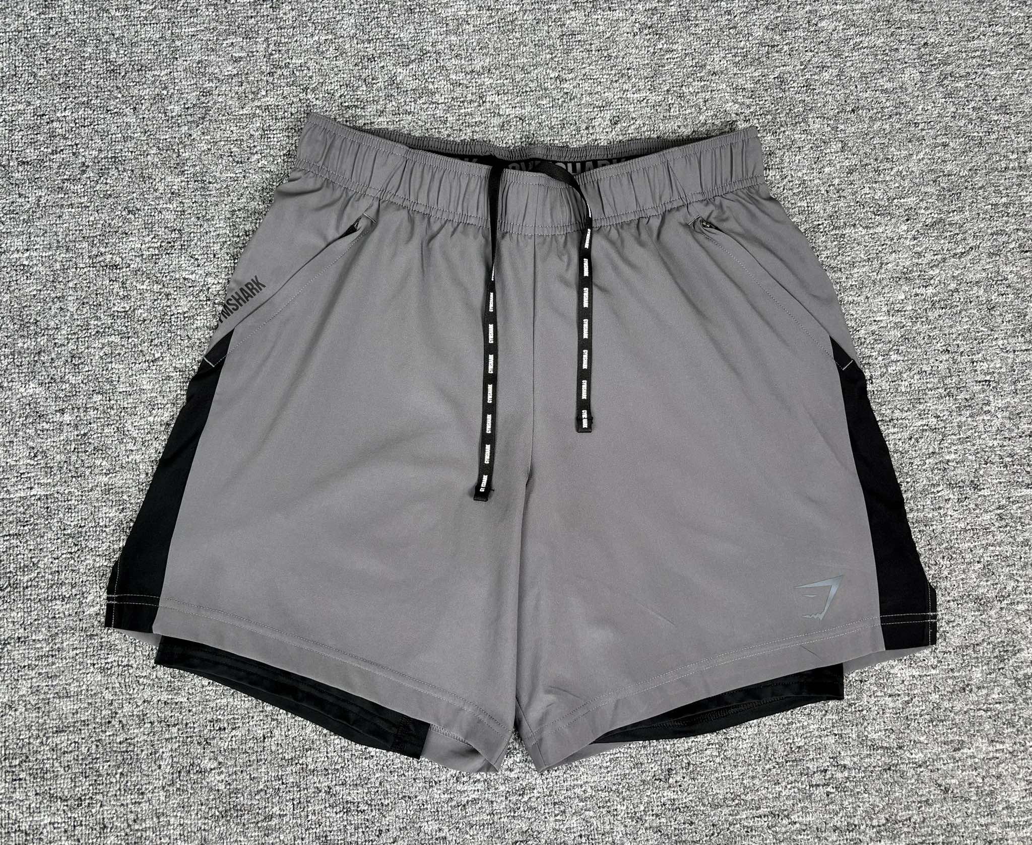 Quần Short Chính Hãng - Gymshark Logo Thêu Nổi 'Grey' - GS-060