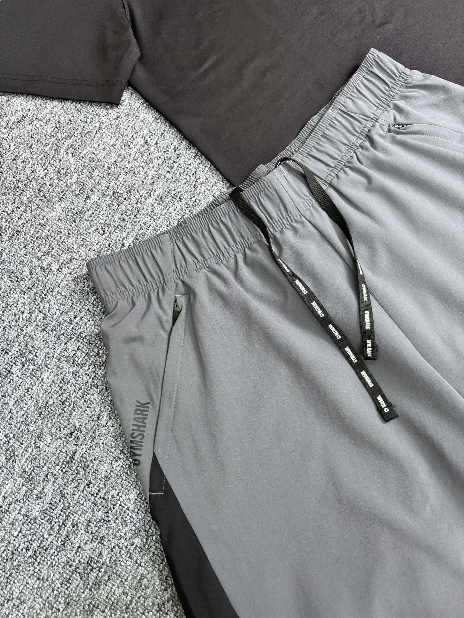 Quần Short Chính Hãng - Gymshark Logo Thêu Nổi 'Grey' - GS-060