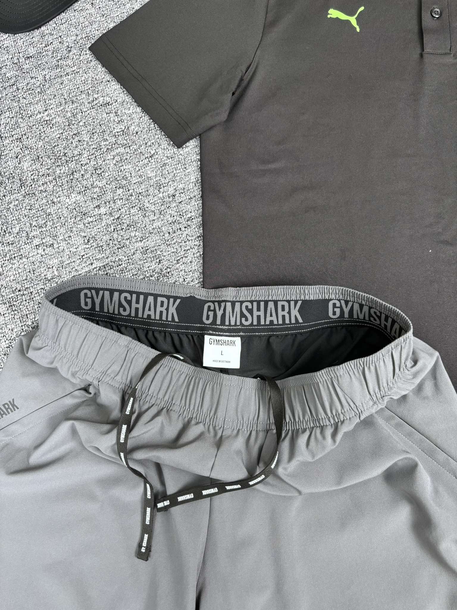 Quần Short Chính Hãng - Gymshark Logo Thêu Nổi 'Grey' - GS-060