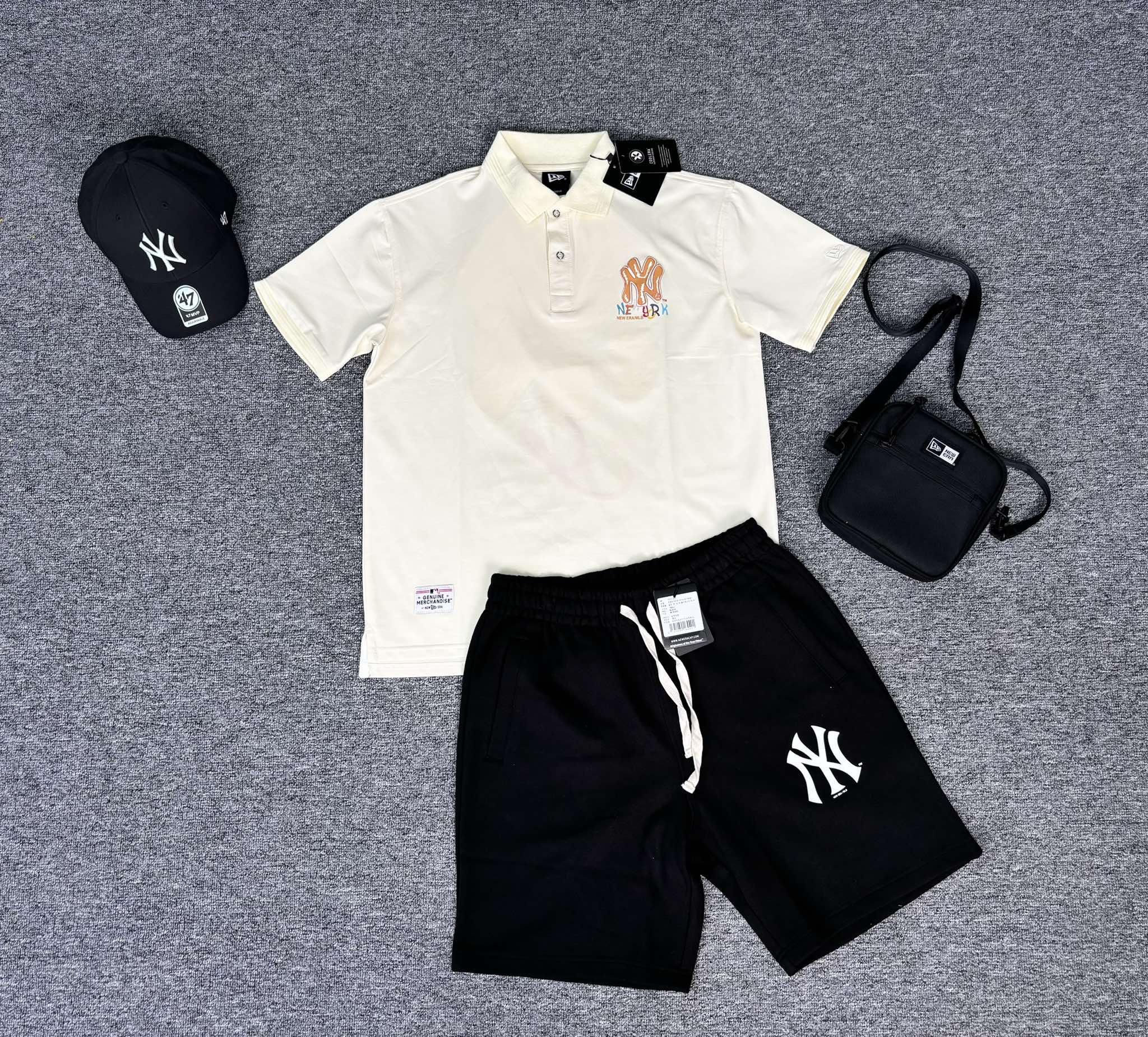 QUẦN SHORTS CHÍNH HÃNG - Newera logo NY New York Yankees Black - 12727837