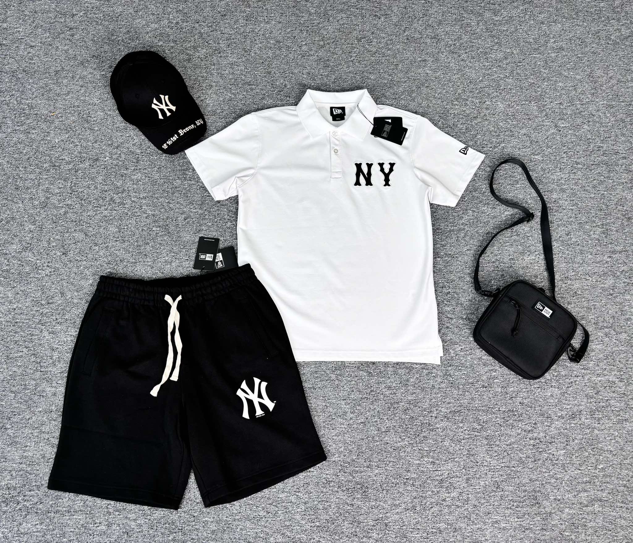 QUẦN SHORTS CHÍNH HÃNG - Newera logo NY New York Yankees Black - 12727837