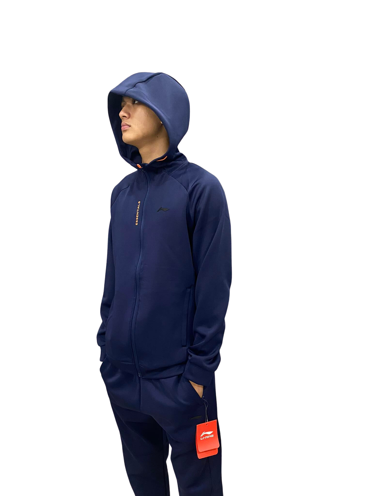 Bộ Thể Thao Chính Hãng Li-Ning TrackSuit Training Essentials Blue/Orange Có Mũ - HL-044