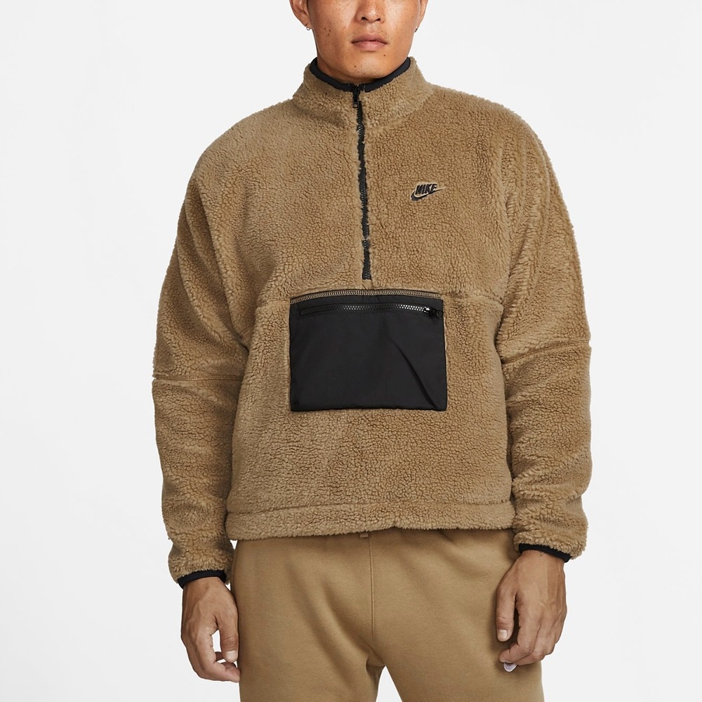 Áo Hoodie Chính Hãng  - Nike Club Winter half-zip fleece jacket 'Brown' - DQ4880-258