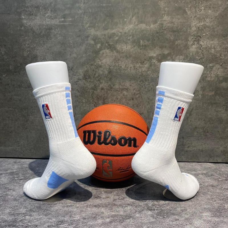 Phụ Kiện Chính Hãng - Tất Bóng Rổ Nike Training NBA  Elite Crew 'Trắng/Xanh' (1 đôi) - SX7588-06