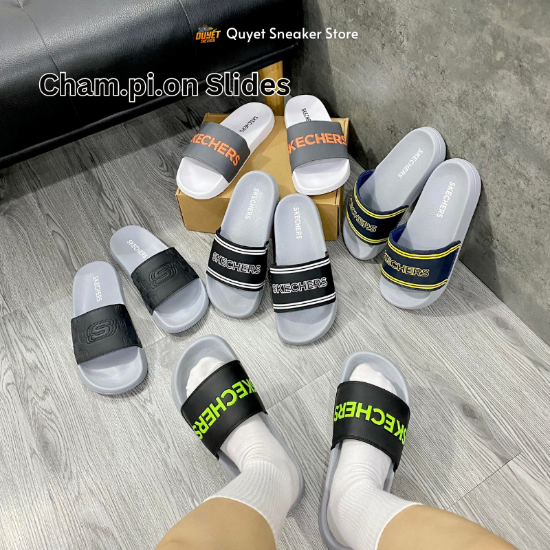 Dép Chính Hãng - Skechers Men Sport Casual Side Lines 2 Sandals 'Grey/Black' - 8790108-10