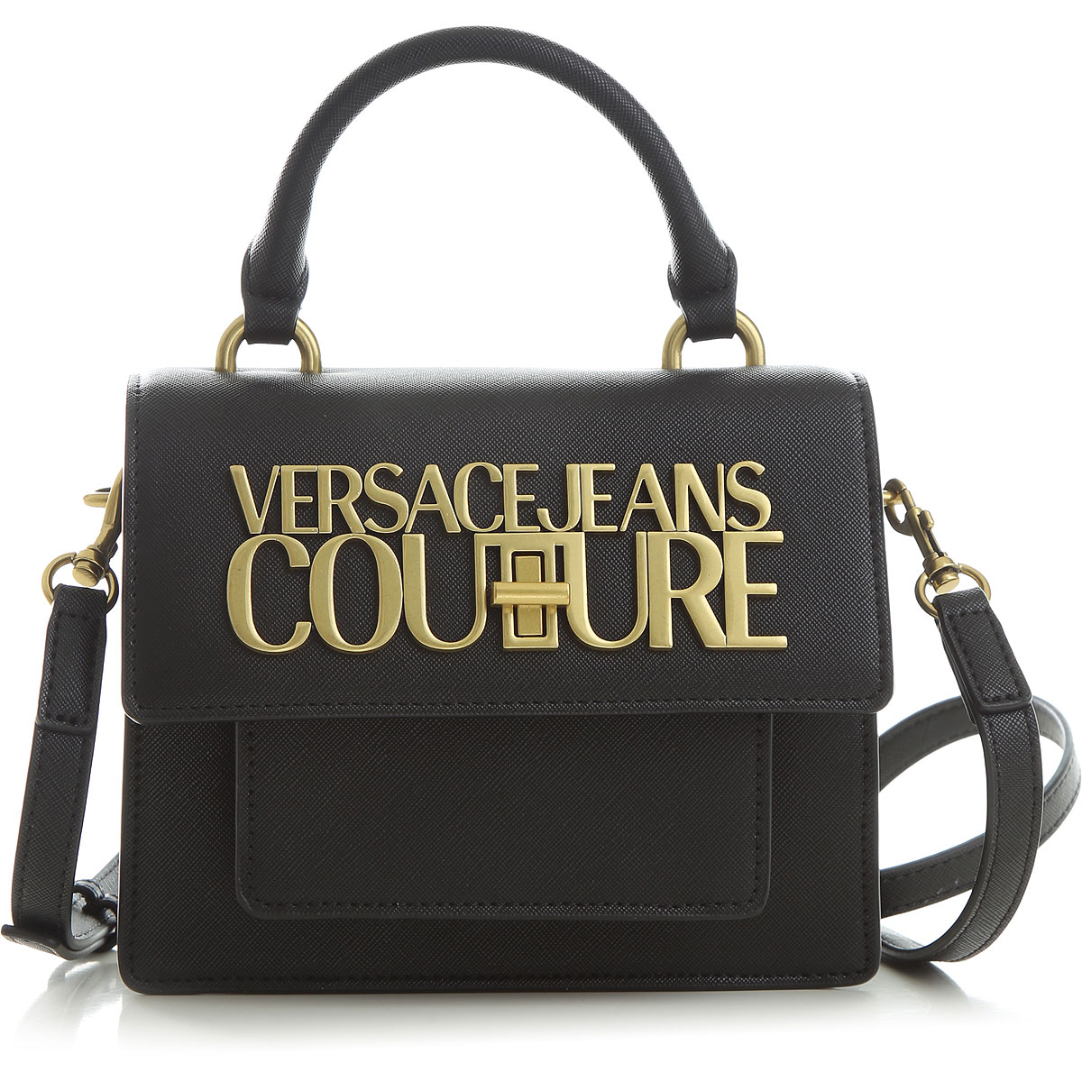 PHỤ KIỆN CHÍNH HÃNG - Túi Nữ Versace Jeans Couture Fall Winter Logo Lock Bag in Black - 71VA4BL4-71879-899