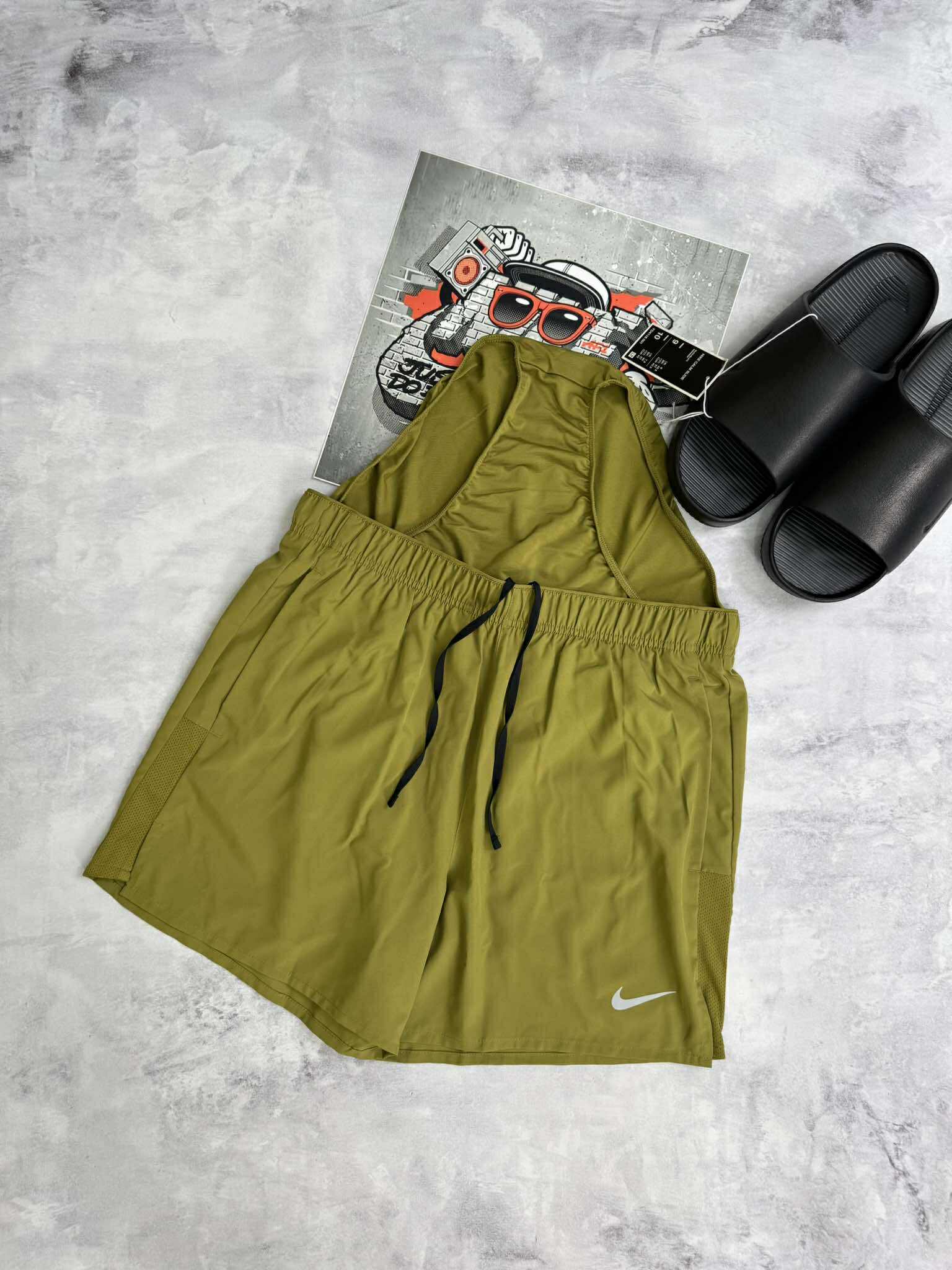 Quần Short Chính Hãng - Nike Running Dri-fit 2in1 Kèm Sịp 7in 'Olive' - DO9654-375