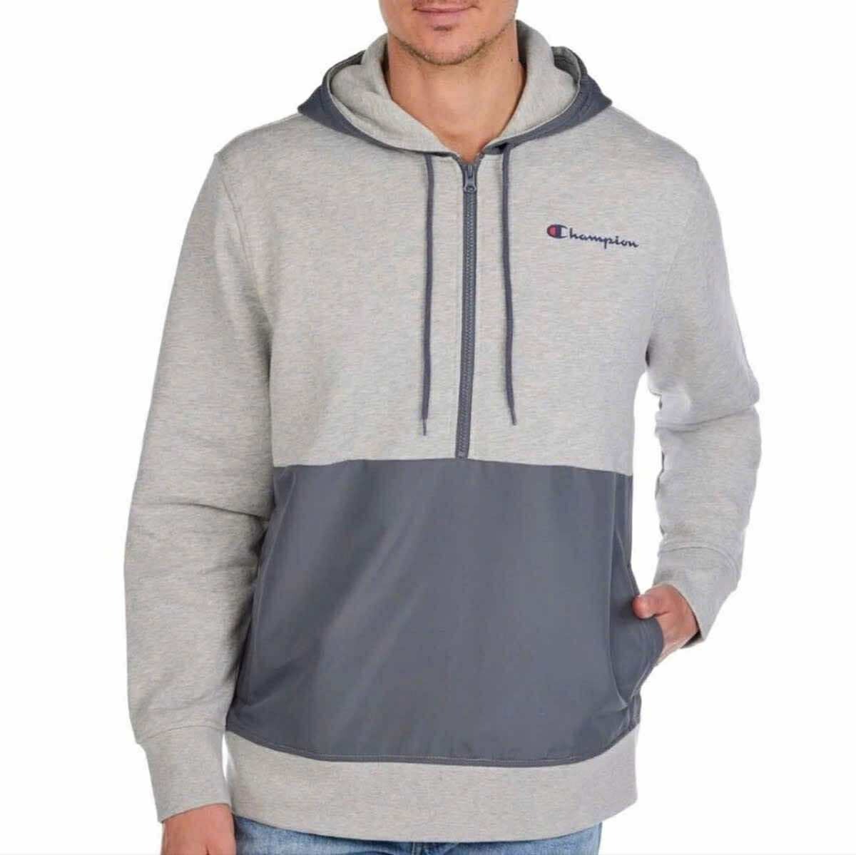 Áo Hoodie Chính Hãng - Champion Men’s Fleece Lined Hoodie “Light Grey” - CH-QZ-GY2