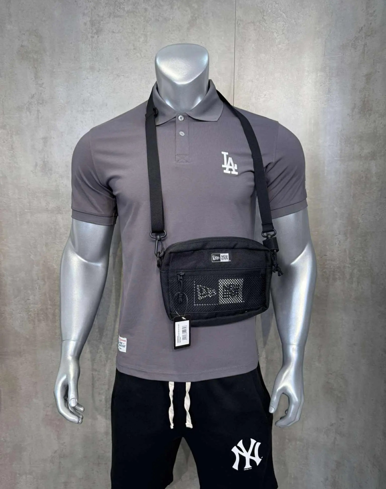 Áo Polo Chính Hãng - New Era LA Dodgers Basic  'Grey' - 13280344