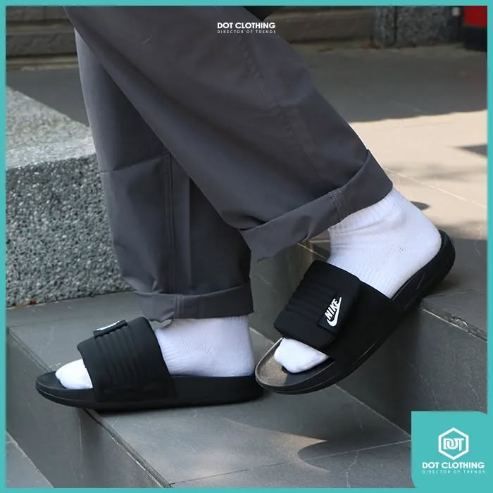 Dép Chính Hãng - Dép Nike Offcourt Adjust Slides '' Black/White '' - DQ9624-001