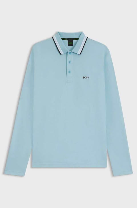 Áo Sweater Chính Hãng - Hugo BOSS Paddy Polo Shirt Long Sleeve ''Blue'' - 8044818-010