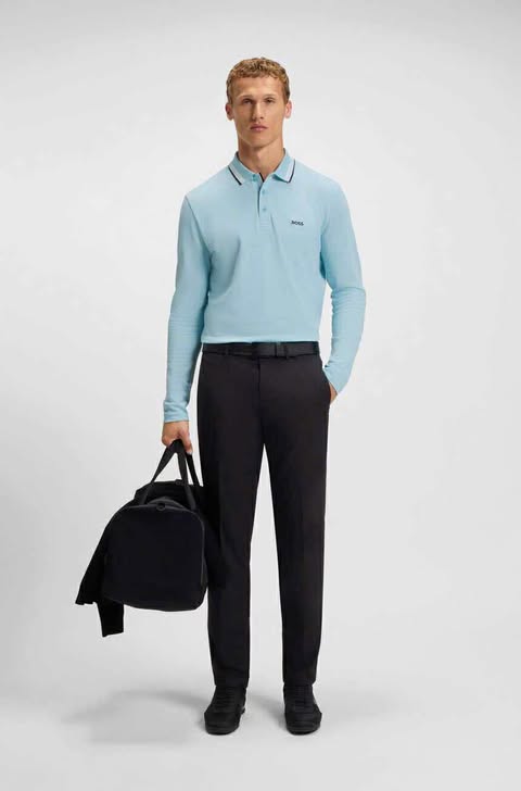 Áo Sweater Chính Hãng - Hugo BOSS Paddy Polo Shirt Long Sleeve ''Blue'' - 8044818-010