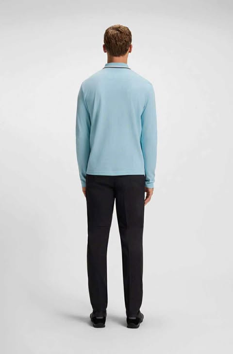 Áo Sweater Chính Hãng - Hugo BOSS Paddy Polo Shirt Long Sleeve ''Blue'' - 8044818-010