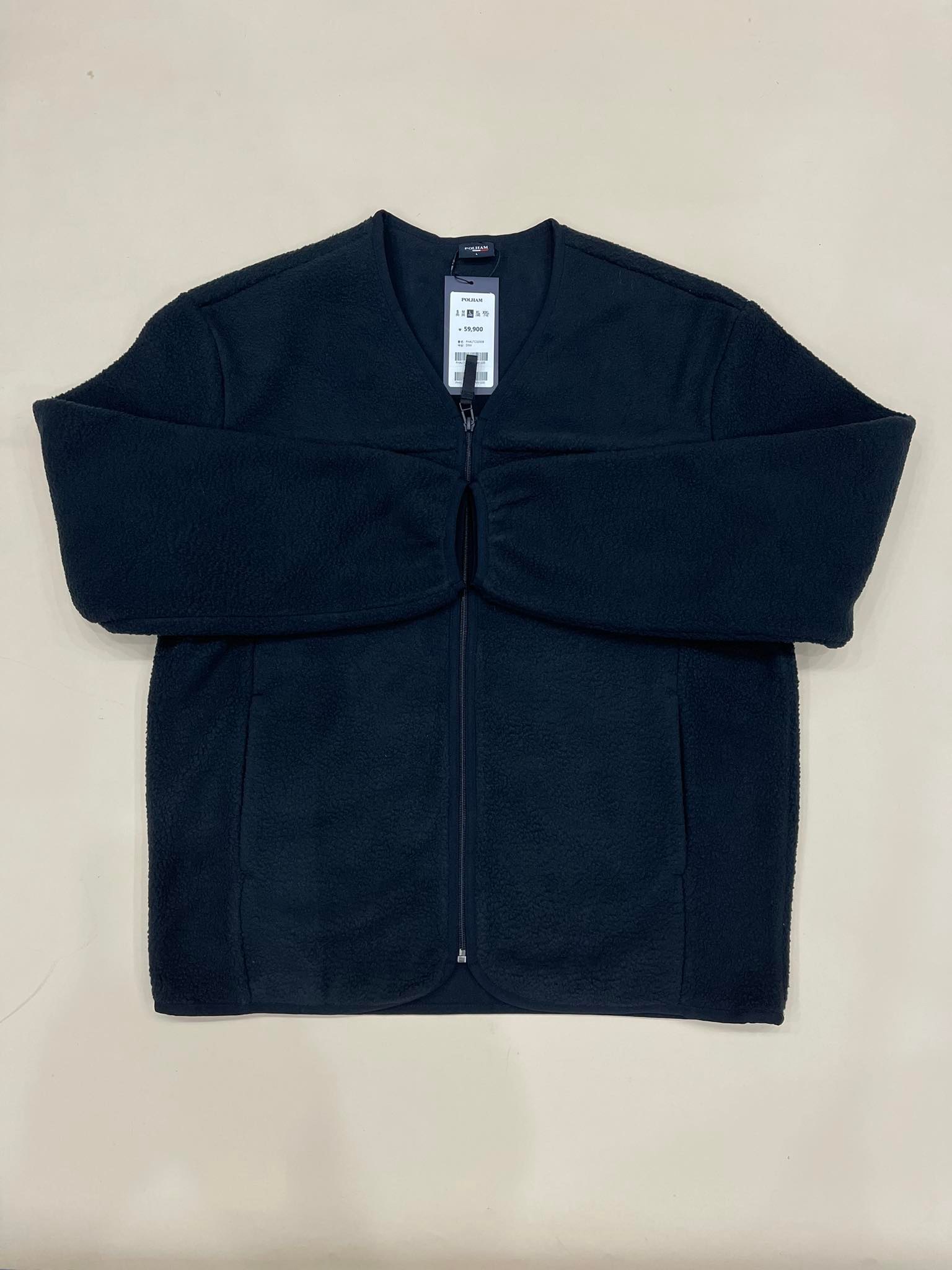 ÁO CARDIGAN - LÔNG CỪU POLHAM BLACK-NAVY - PHA1TC3200.B