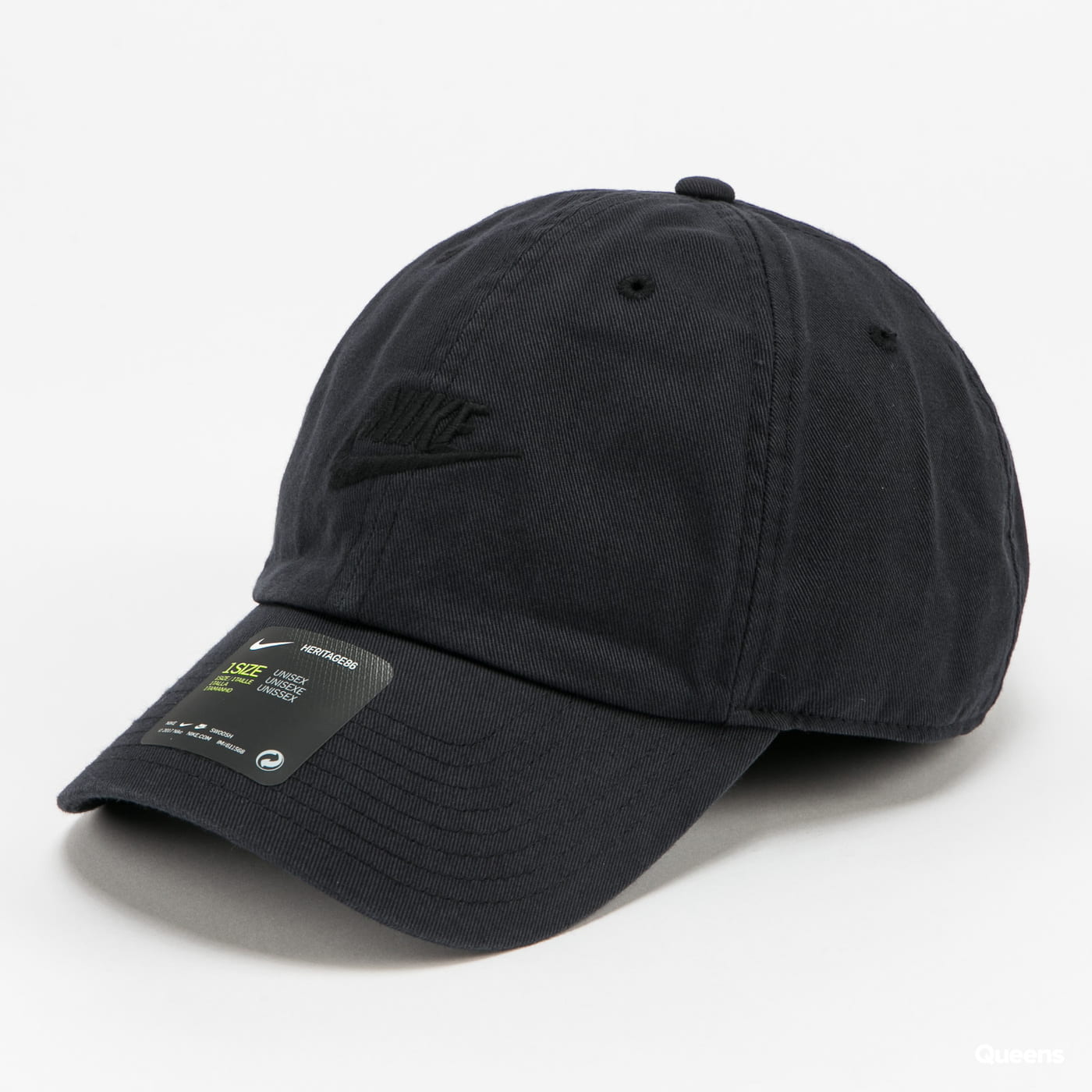 PHỤ KIỆN CHÍNH HÃNG - MŨ NIKE HERITAGE86 FUTURA WASHED HAT BACK SPORTS 'FULL BLACK' - 913011-011