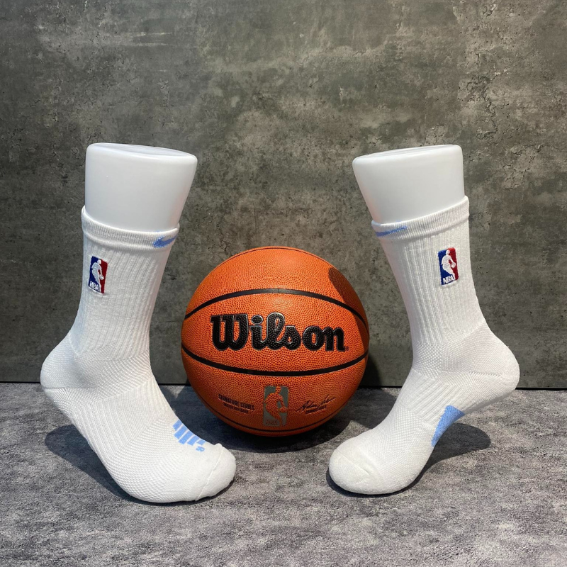 Phụ Kiện Chính Hãng - Tất Bóng Rổ Nike Training NBA  Elite Crew 'Trắng/Xanh' (1 đôi) - SX7588-06