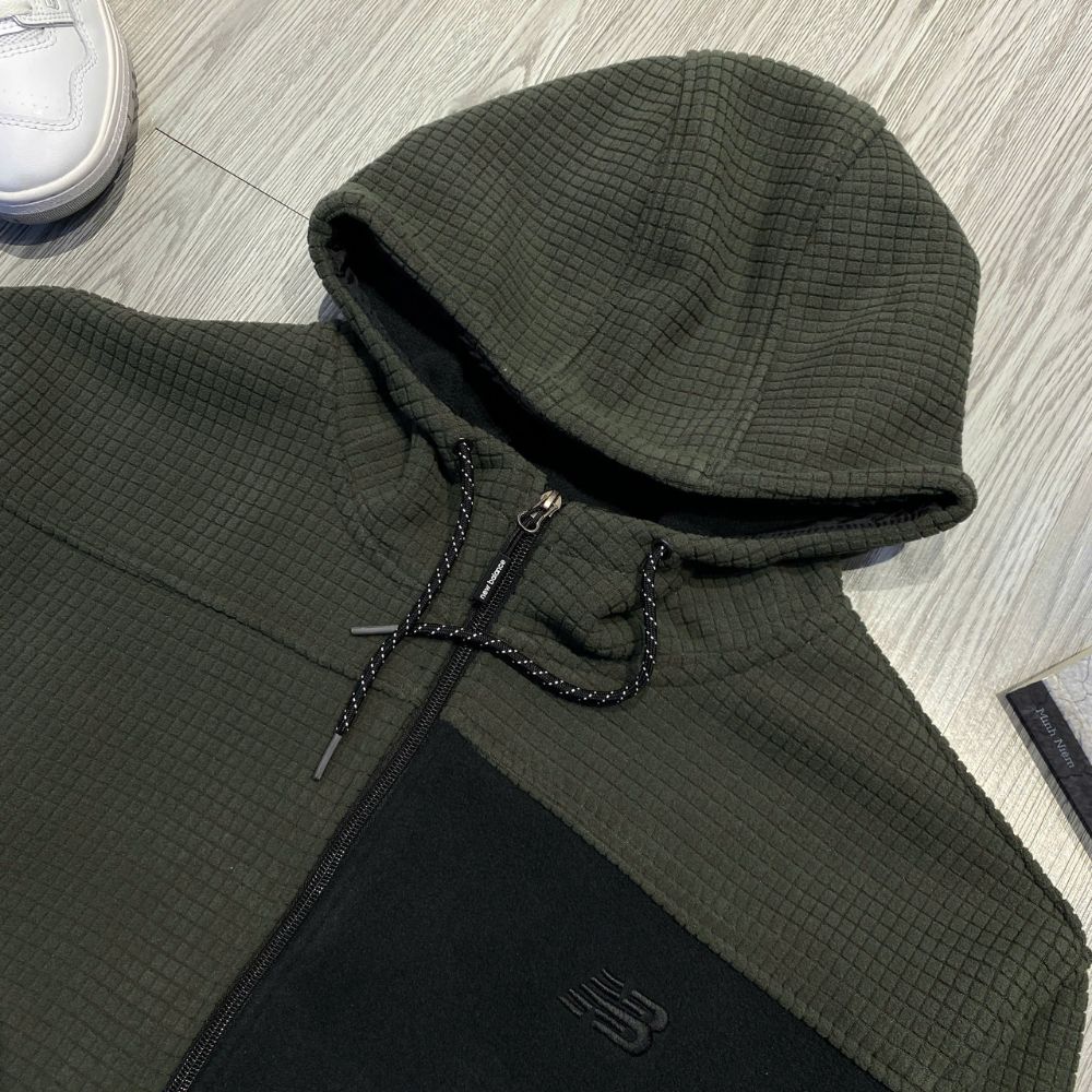 Áo Khoác Chính Hãng - New Balance Men’s Hoodie Jacket Dark Olive/Black - NB471287