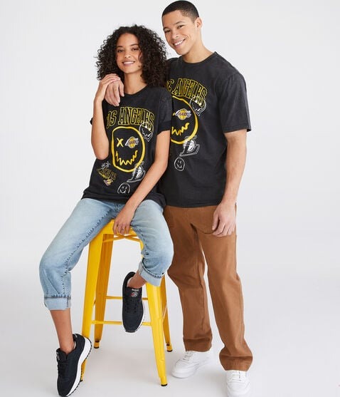 Áo Tshirts Chính Hãng - NBA Los Angeles Lakers Smiley Relaxed Graphic Tee - TLA-061