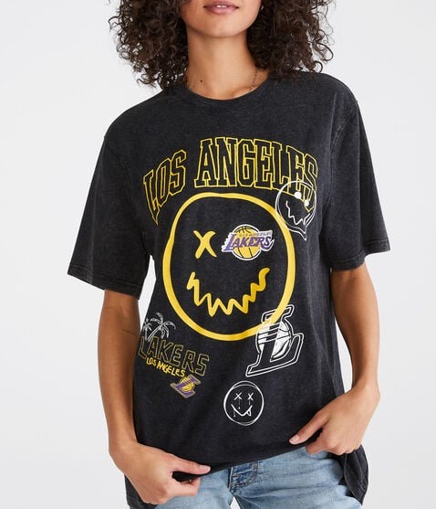 Áo Tshirts Chính Hãng - NBA Los Angeles Lakers Smiley Relaxed Graphic Tee - TLA-061