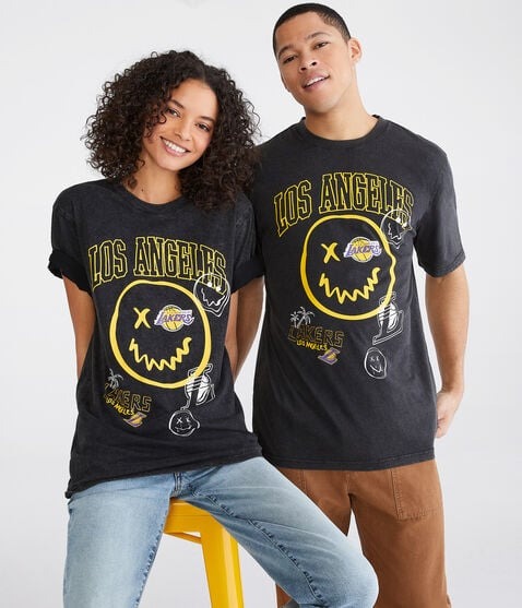Áo Tshirts Chính Hãng - NBA Los Angeles Lakers Smiley Relaxed Graphic Tee - TLA-061