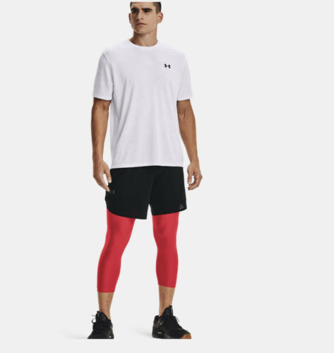 Quần Giữ Nhiệt Nam - Under Armour Men's HeatGear Armour Graphic 3/4 Leggings Red