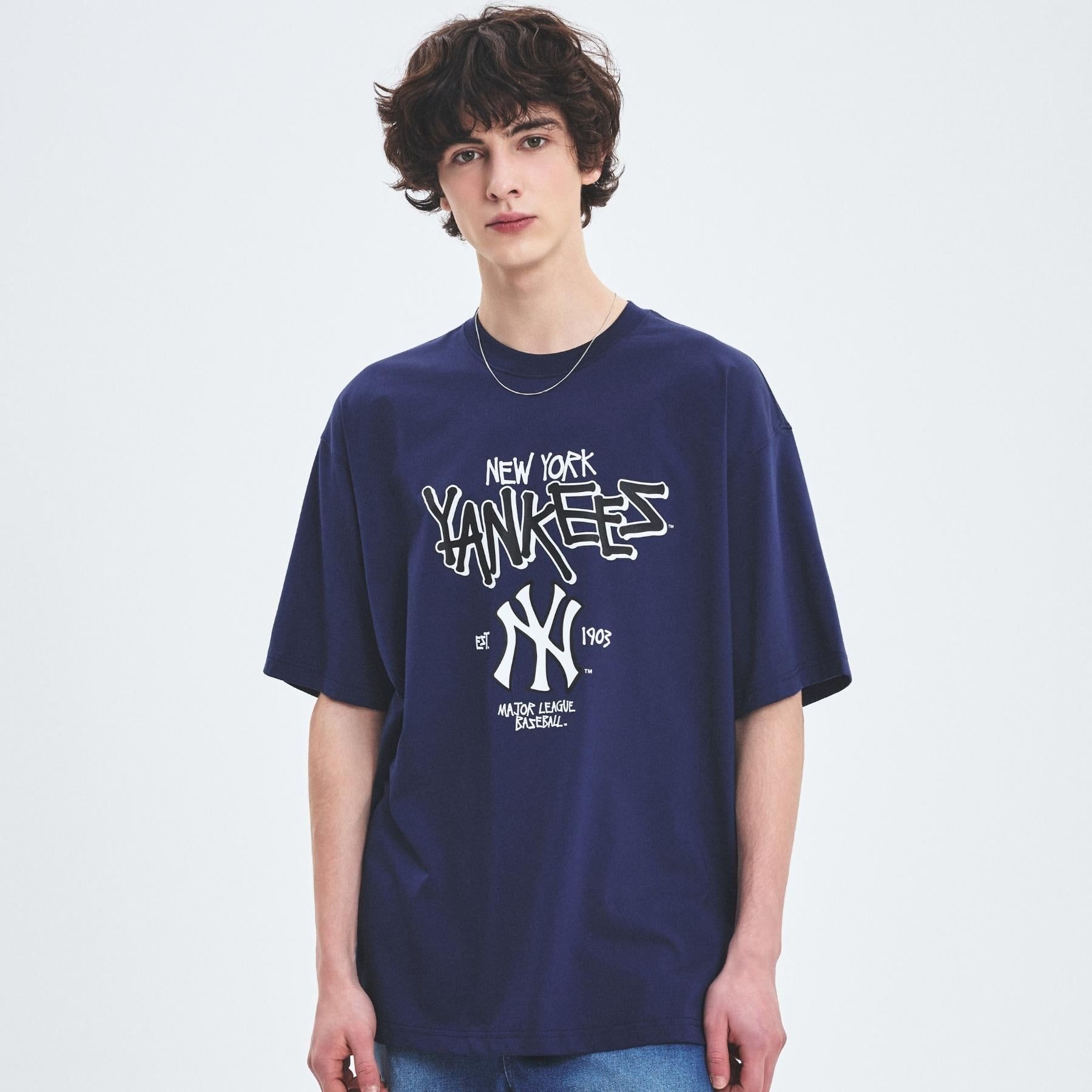 Áo TShirts Chính Hãng - MLB Basic Big Logo Mega Overfit Functional Yankees 