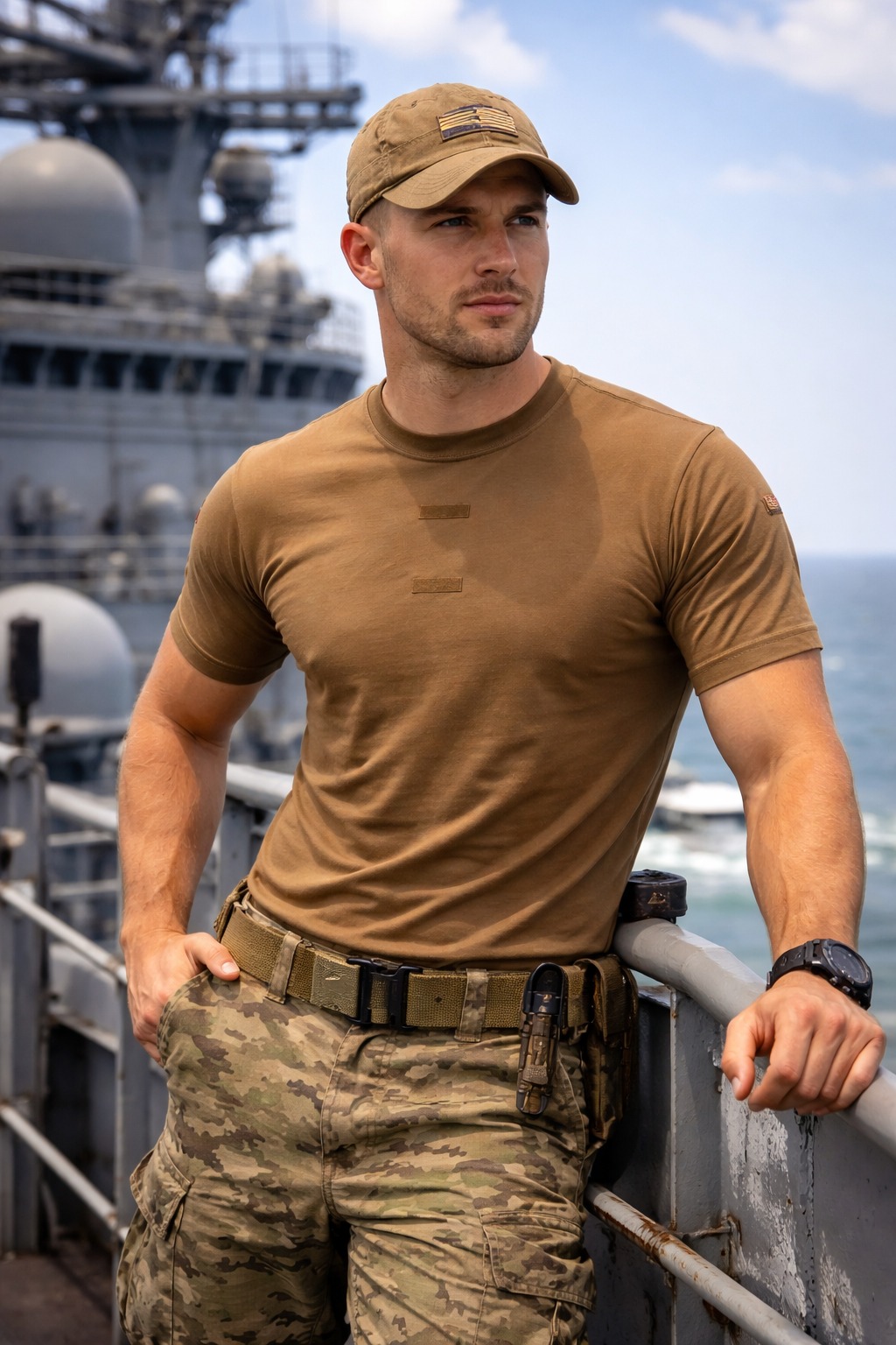 ÁO TSHIRTS CHÍNH HÃNG - Deu CapiLano Thuỷ Quân Lục Chiến Đức T-Shirt Brow - 1932203